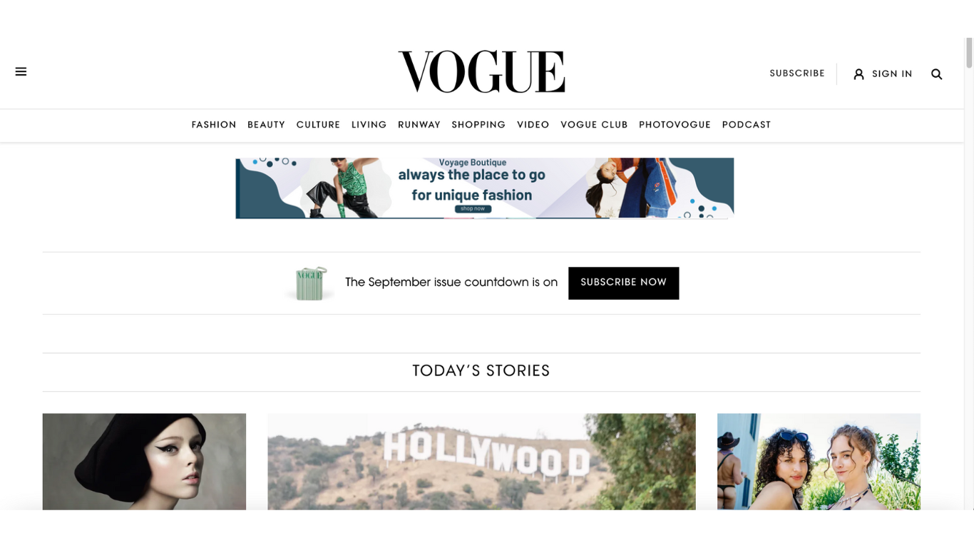 Header/Ad banner example