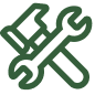 Icon of a wrench and hammer crossed