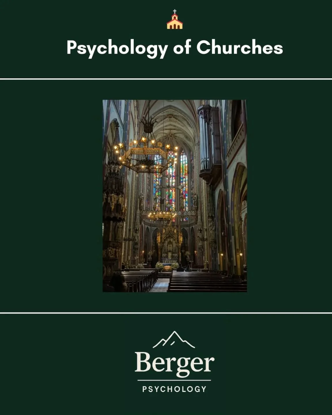⛪Independent of religiosity, merely being in a church building has been linked to a host of positive psychological effects, even when we're not attending a service. 
Foremost among these is probably Awe, an emotion that is steadily gaining scientific