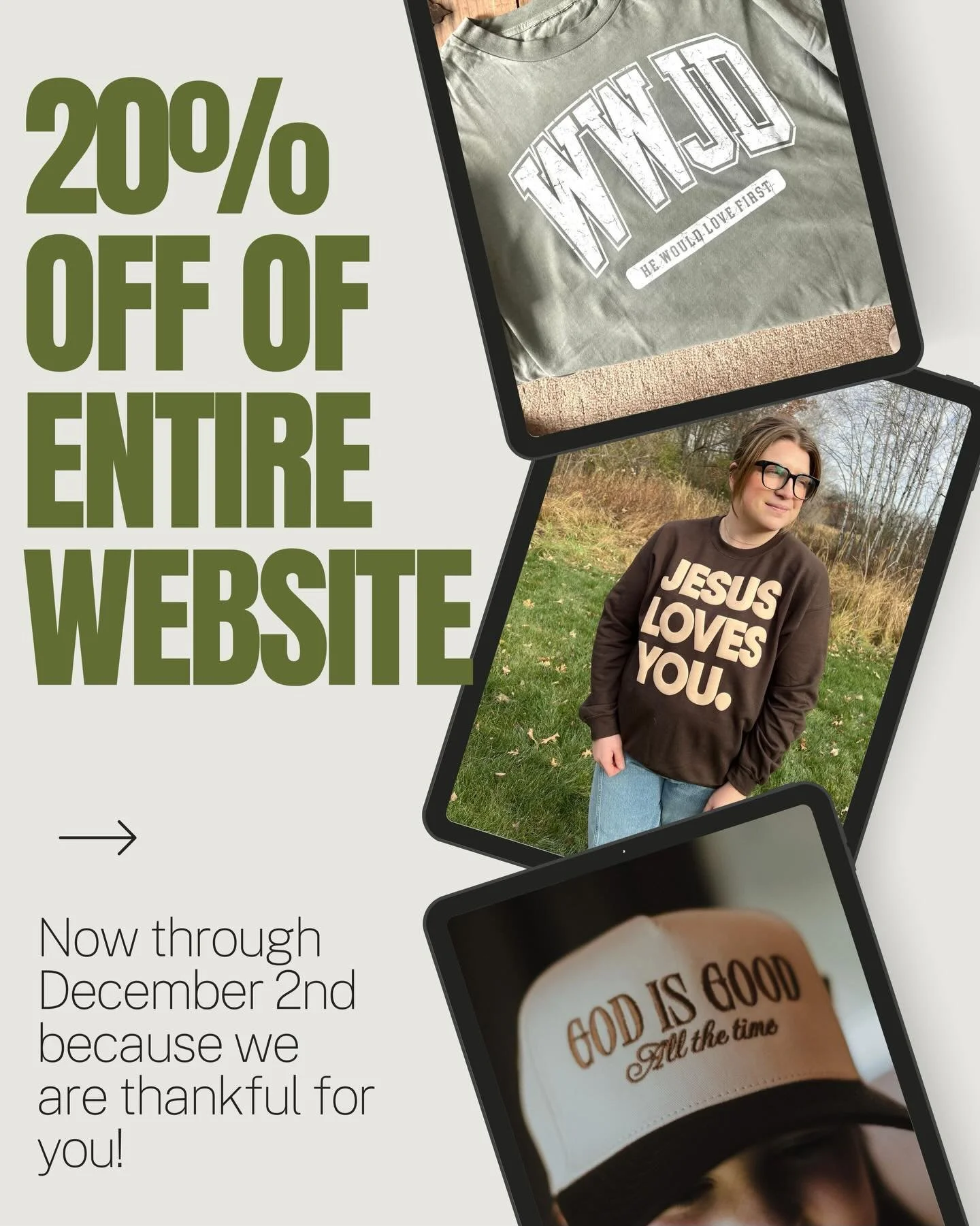 It&rsquo;s happening 🤍
20% OFF everything on the website &mdash; now through December 2nd.
No code. No hoops. Just blessings ready to be unwrapped. ✨

#BlackFriday2025 #SitewideSale #HolidaySale #GiftGuide2025 #SmallBusinessLove #ChristianGifts #Fai