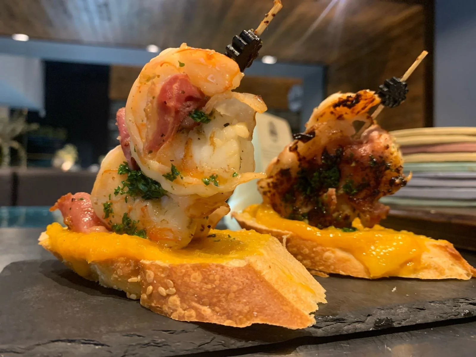 Tapas de langostinos