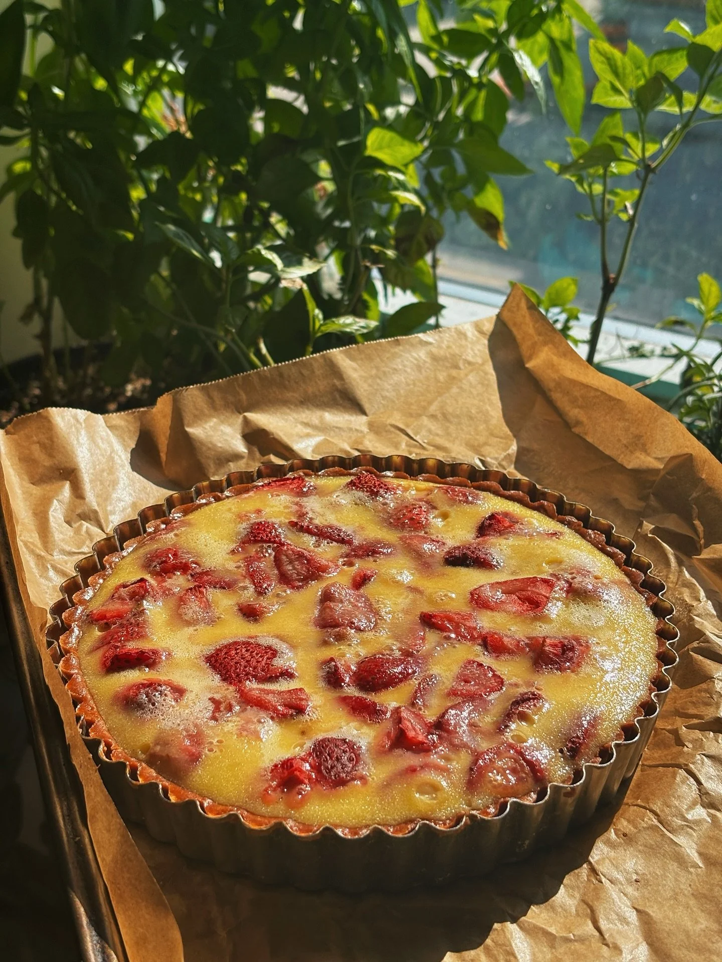 Strawberry clafoutis for tonight’s tasting menu.