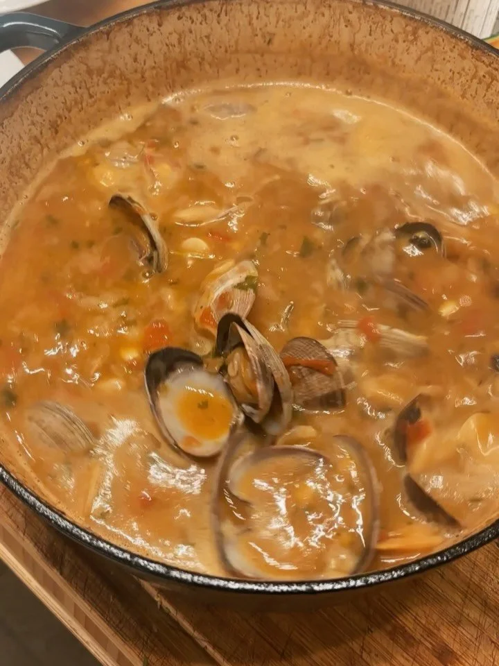 Clams, crabs and corn