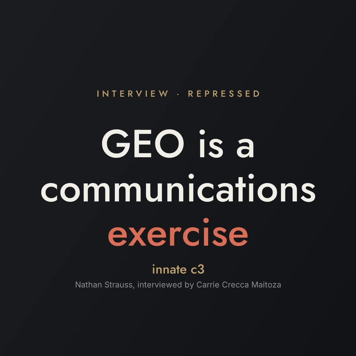 GEO is a communications exercise