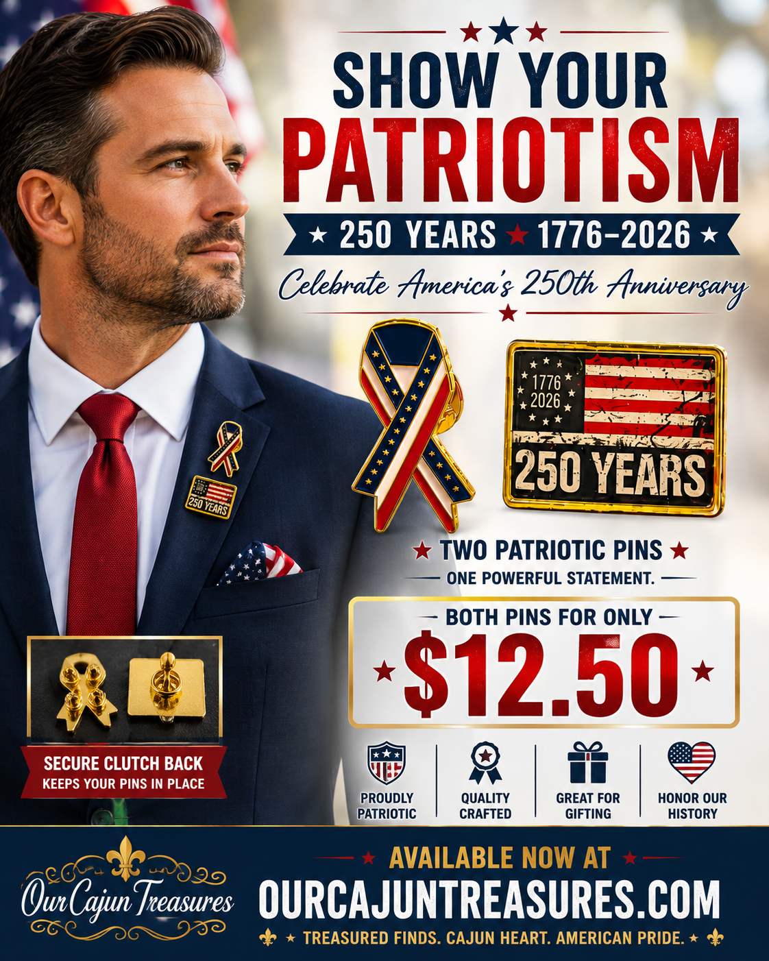 Patriotic Pin Set - 250th Anniversary Edition