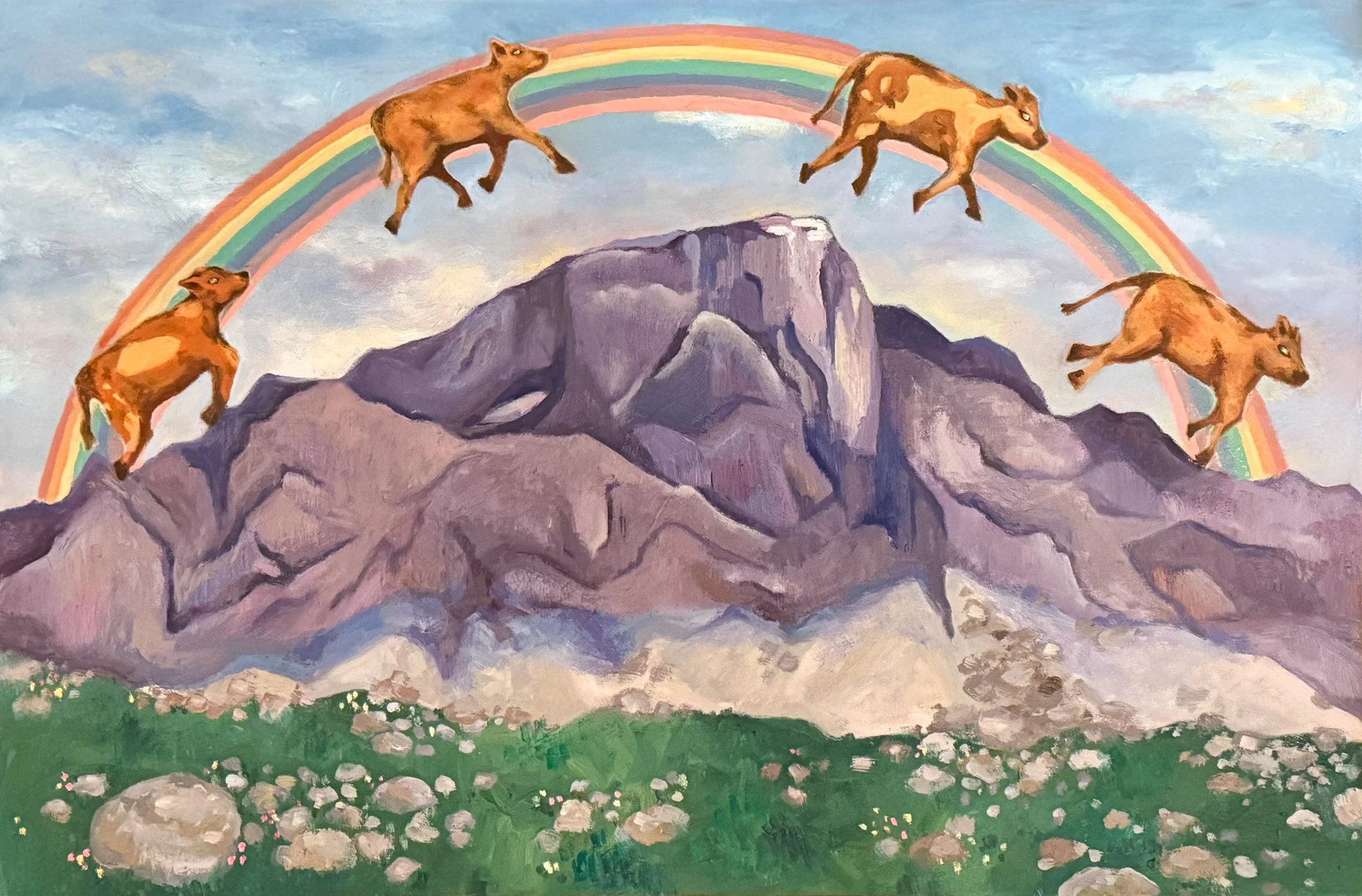 "Dolomites in August", 2025, oil and acrylic on canvas, 36x24"