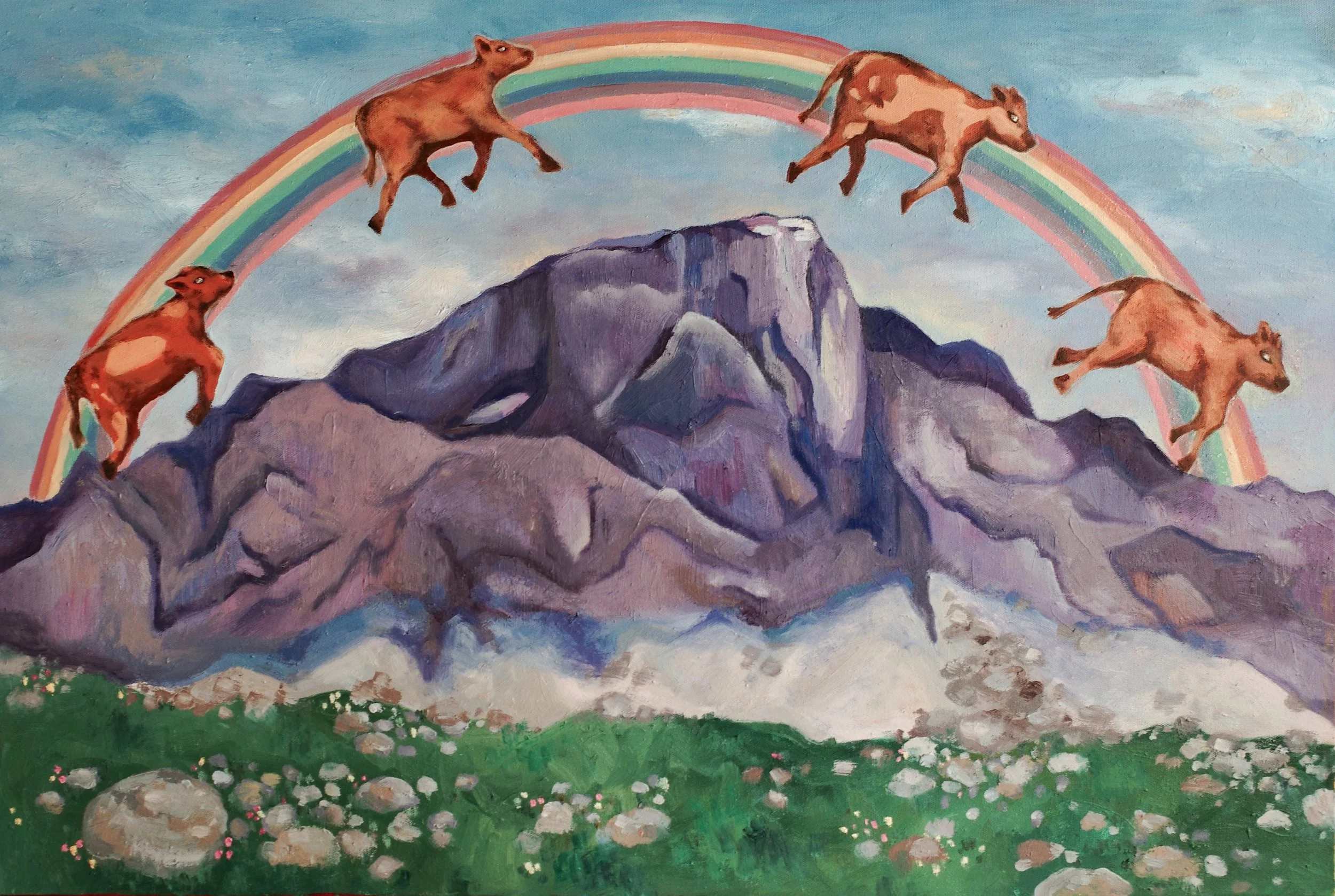 "Dolomites in August", 2025, oil and acrylic on canvas, 36x24"