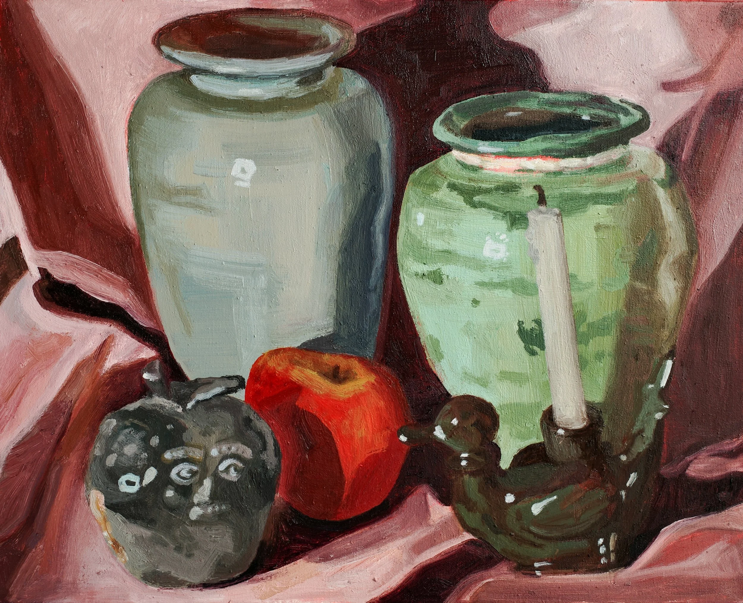 Ceramic Still Life, 2026, oil on canvas, 20x16"