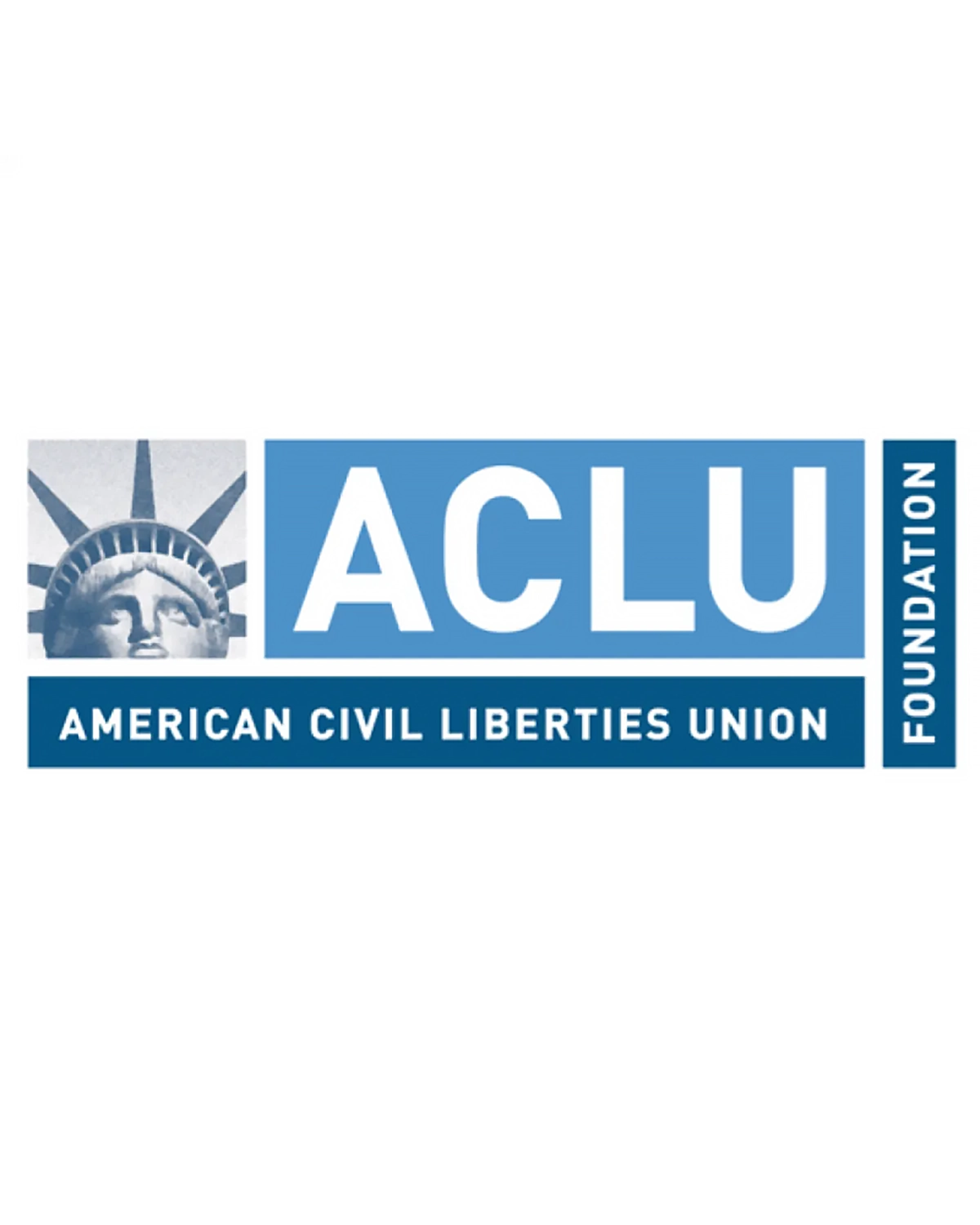 logo of the ACLU foundation that includes the head of the Statue of Liberty