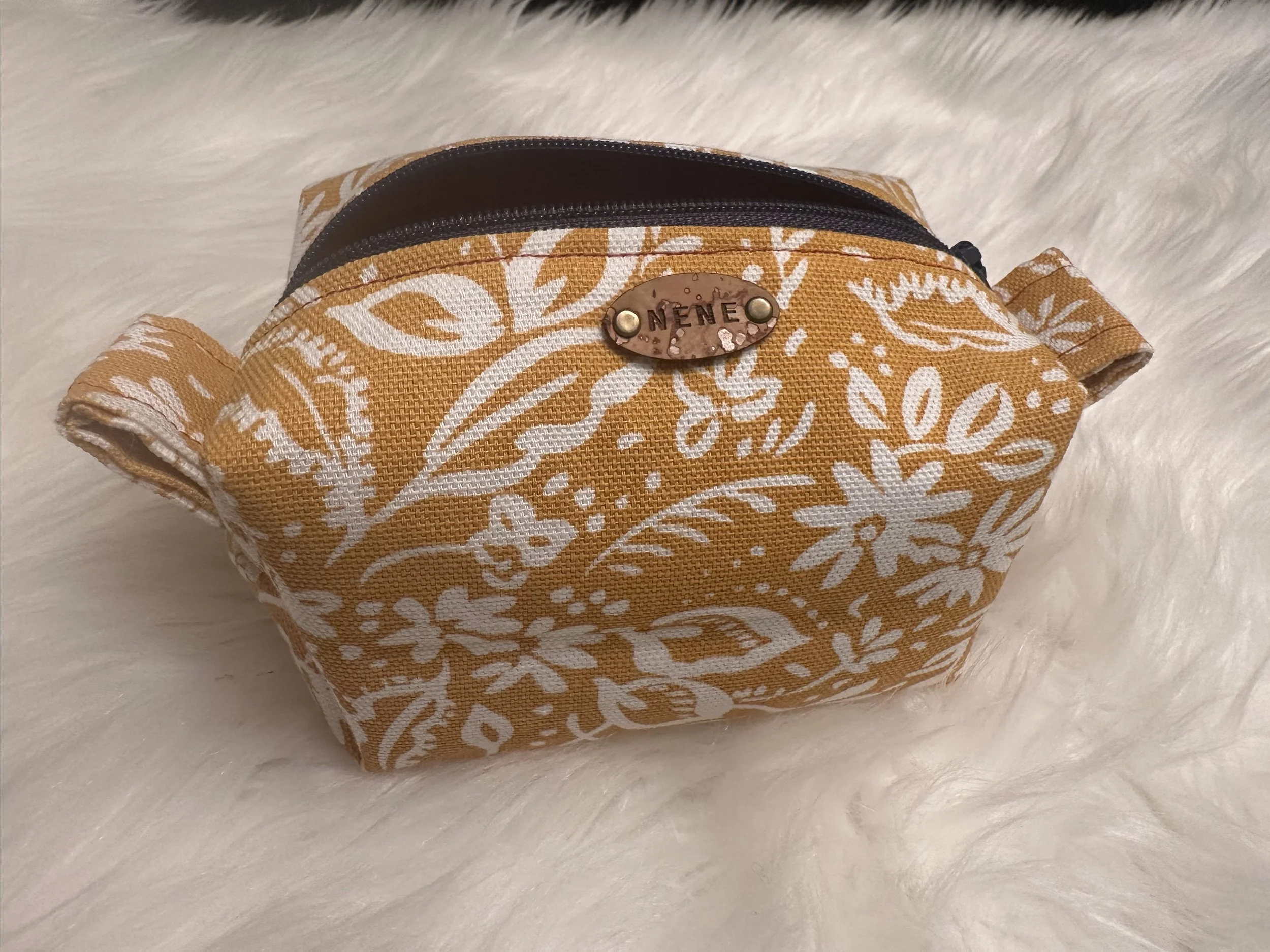 Mini Boxy Bag in Mustard Yellow Floral