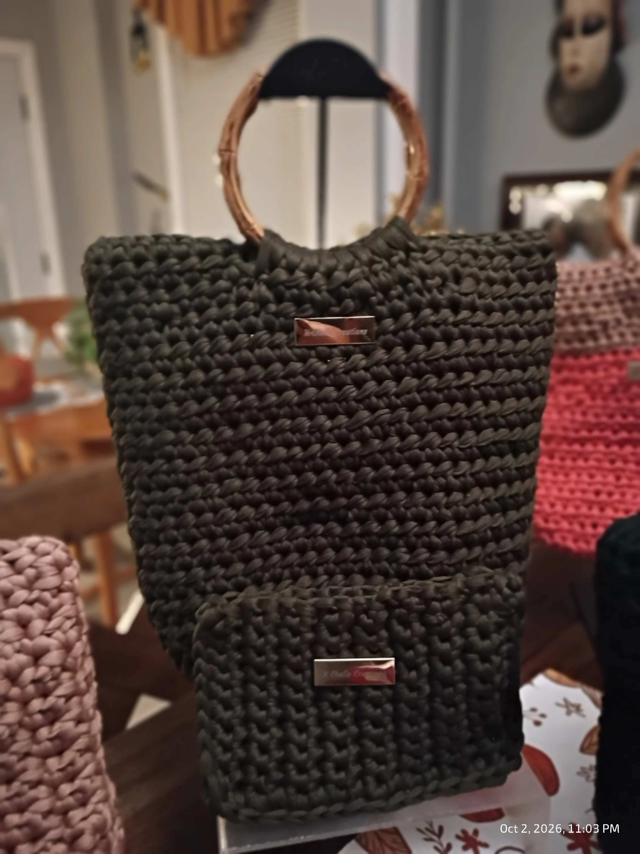 Handmade Crochet Elegance Tote & Wallet Set
