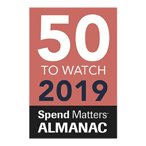 Cover of Spend Matters Almanac 2019 titled '50 to Watch'