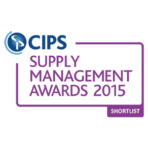 Logo for the Happy Management Awards 2023, featuring a blue globe with a happy face on the left and purple text on the right.