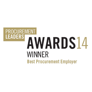 An award logo with the text "Procurement Leaders Awards Winner".