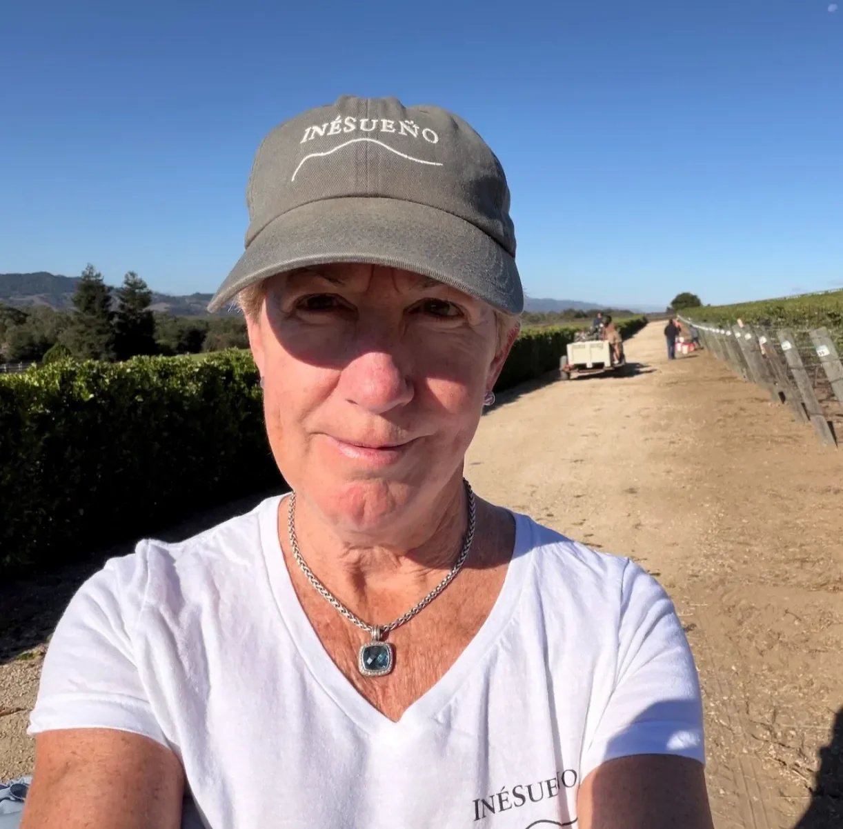 INÉSUEÑO Exquisite Bordeaux-style Blends Santa Ynez Valley Los Olivos District AVA - Colleen at the '25 harvest.