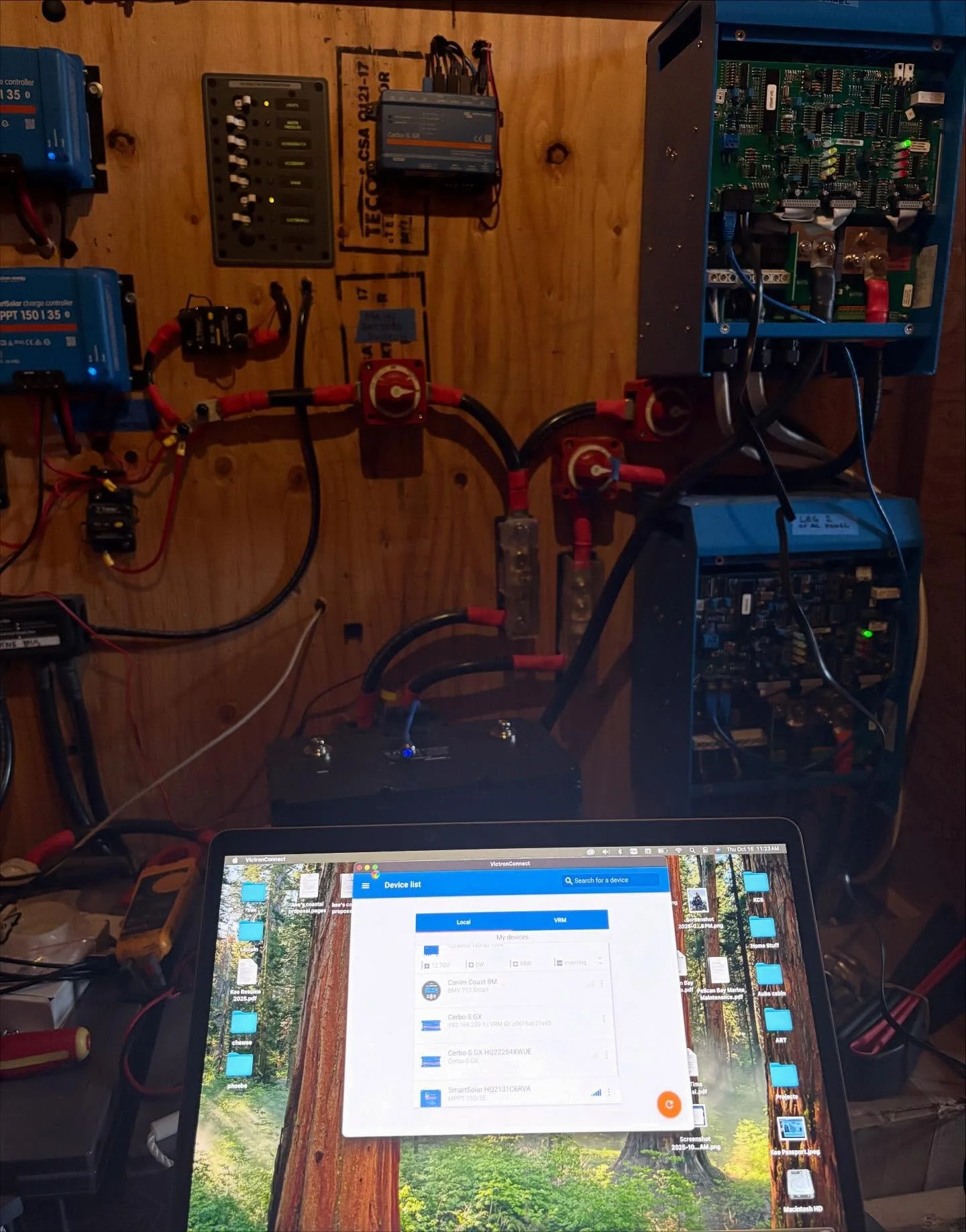 Setting this off-grid cabin up with two Victron Multiplus inverter/ chargers in split-phase operation to power the 120v loads off the main panel and 240v lake pump that supplies the cabin with water.
