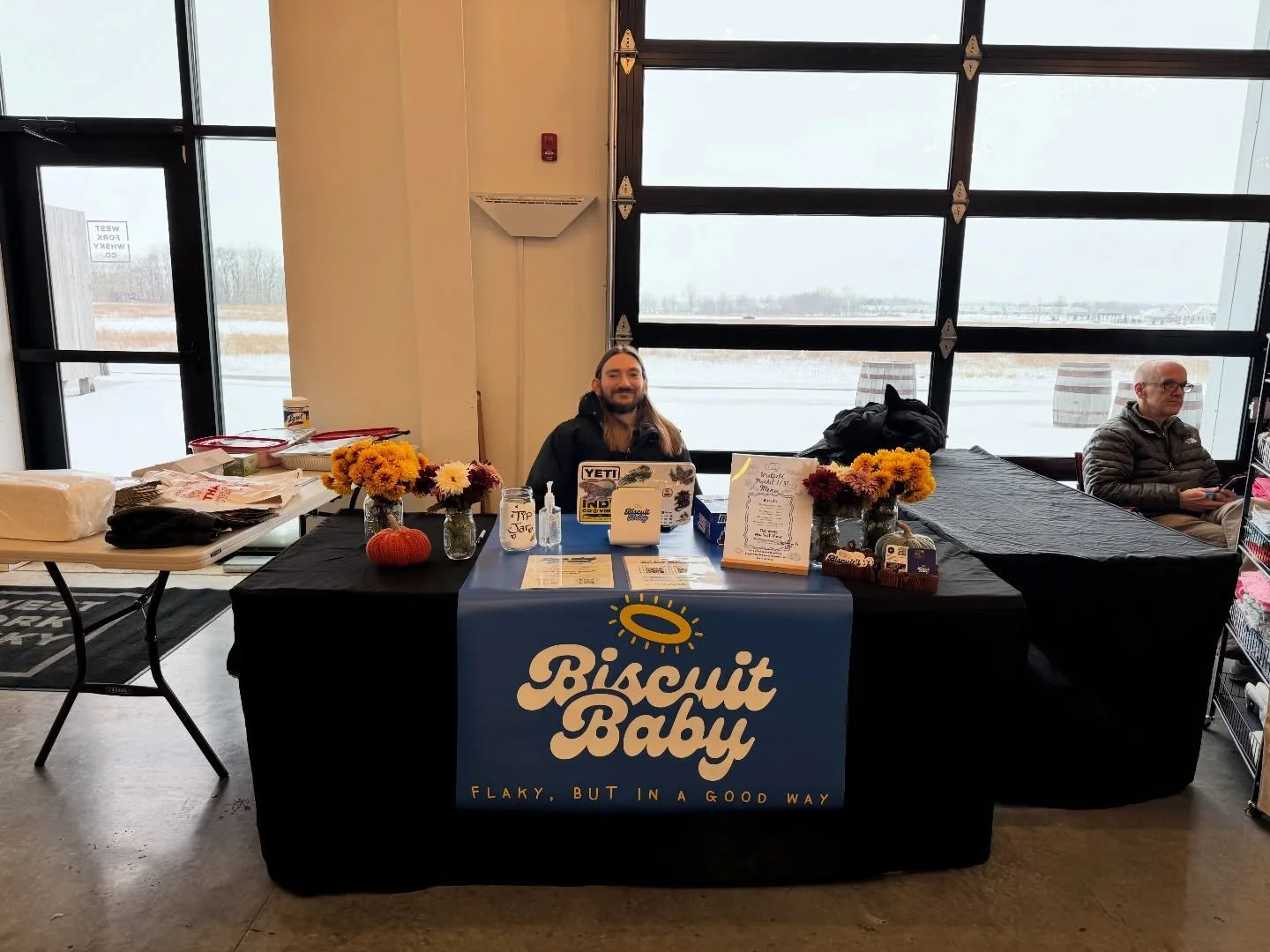 Yall we are BACK at the market this weekend! Just biscuits, no gravy due to the weather this weekend. DONT FORGET, 20% of all proceeds today go to our friends at @undocuhoosier ! So get ur chilly booties out and come support local! 

#biscuitbaby #sh