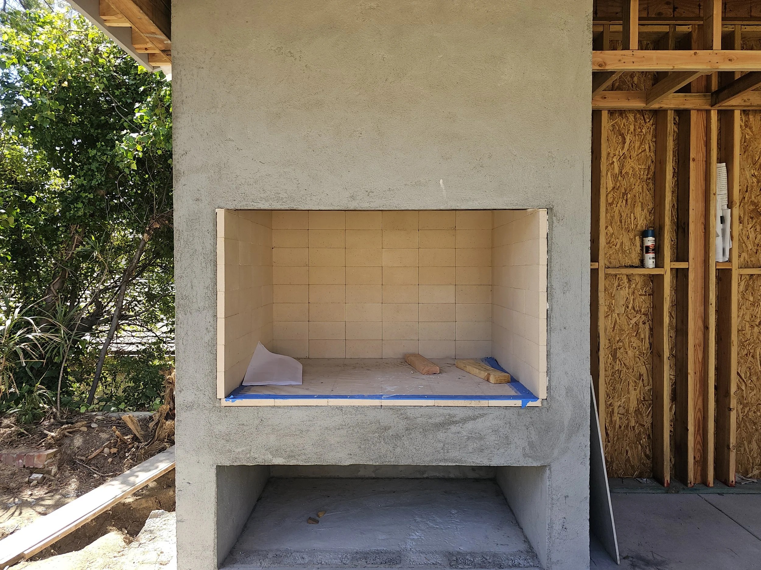 Outdoor patio project firebox