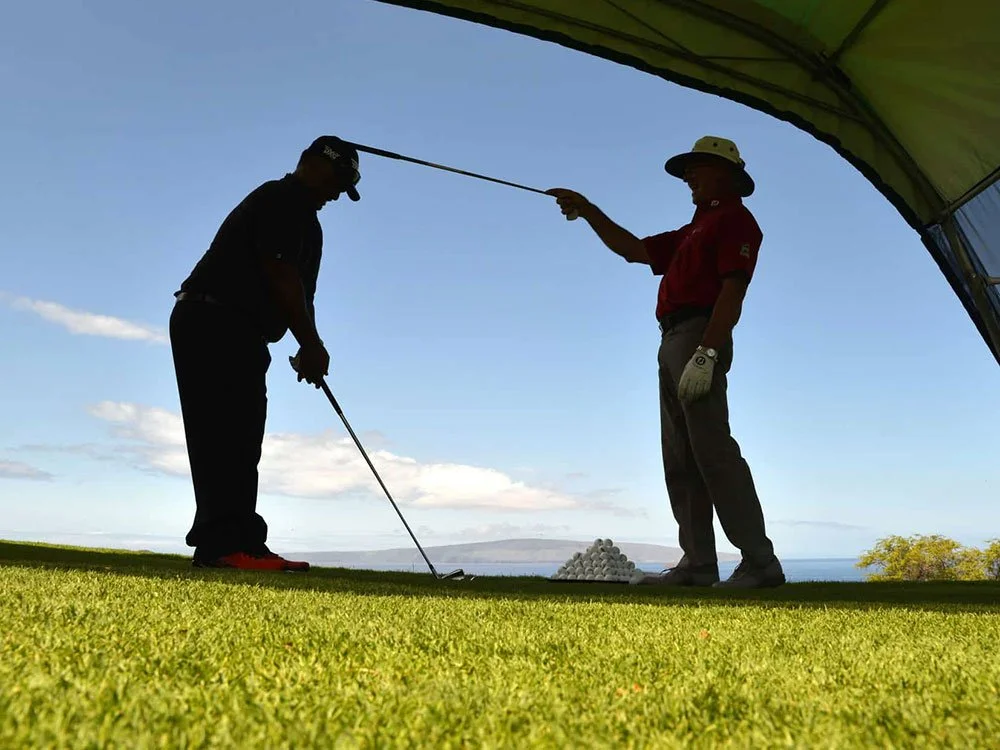 Golf lesson at the Wailea Golf Academy.
