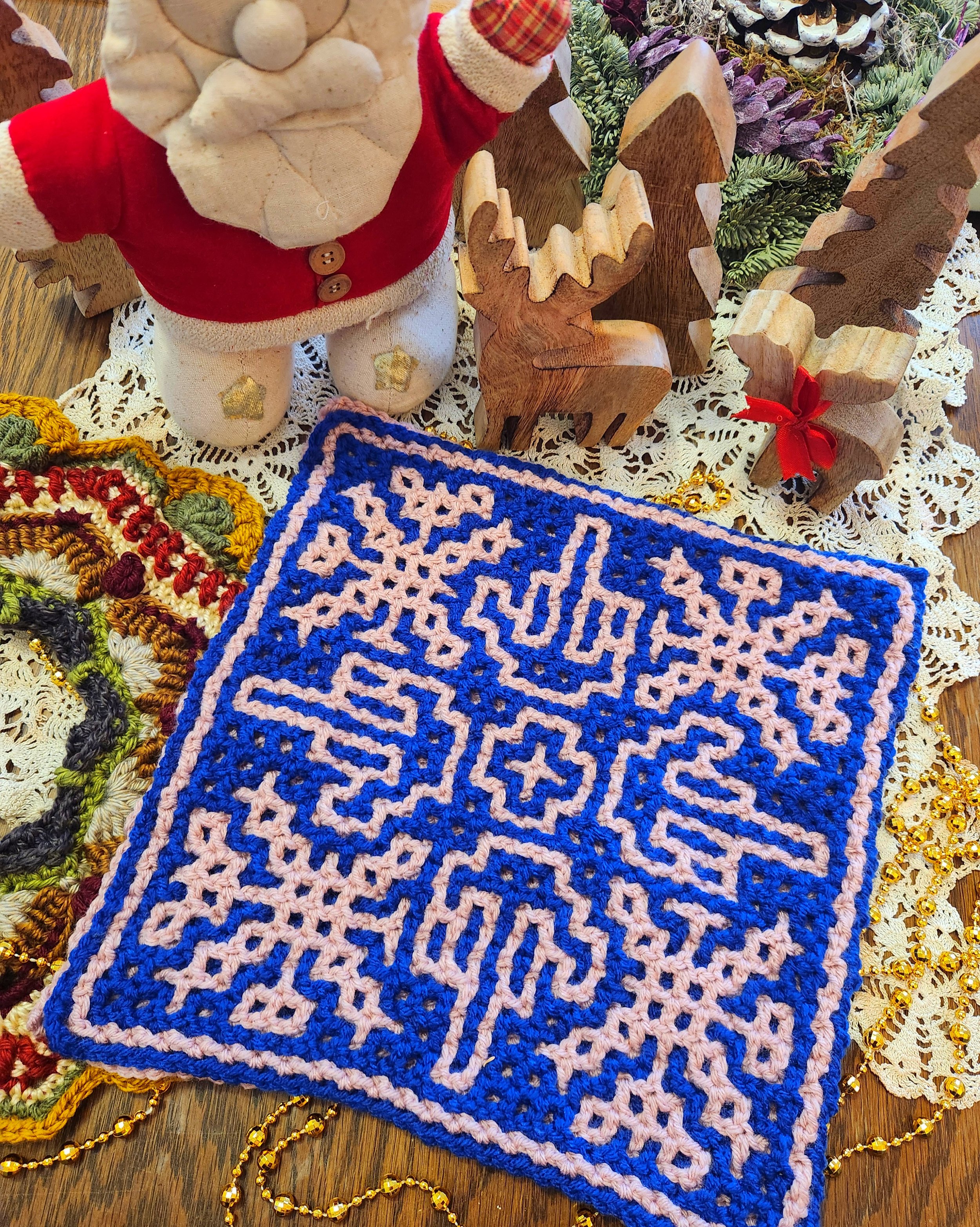 Four F*cks to Give This Christmas -Interlocking Crochet Square - Day 2 - 2025 Unhinged Christmas CAL 
