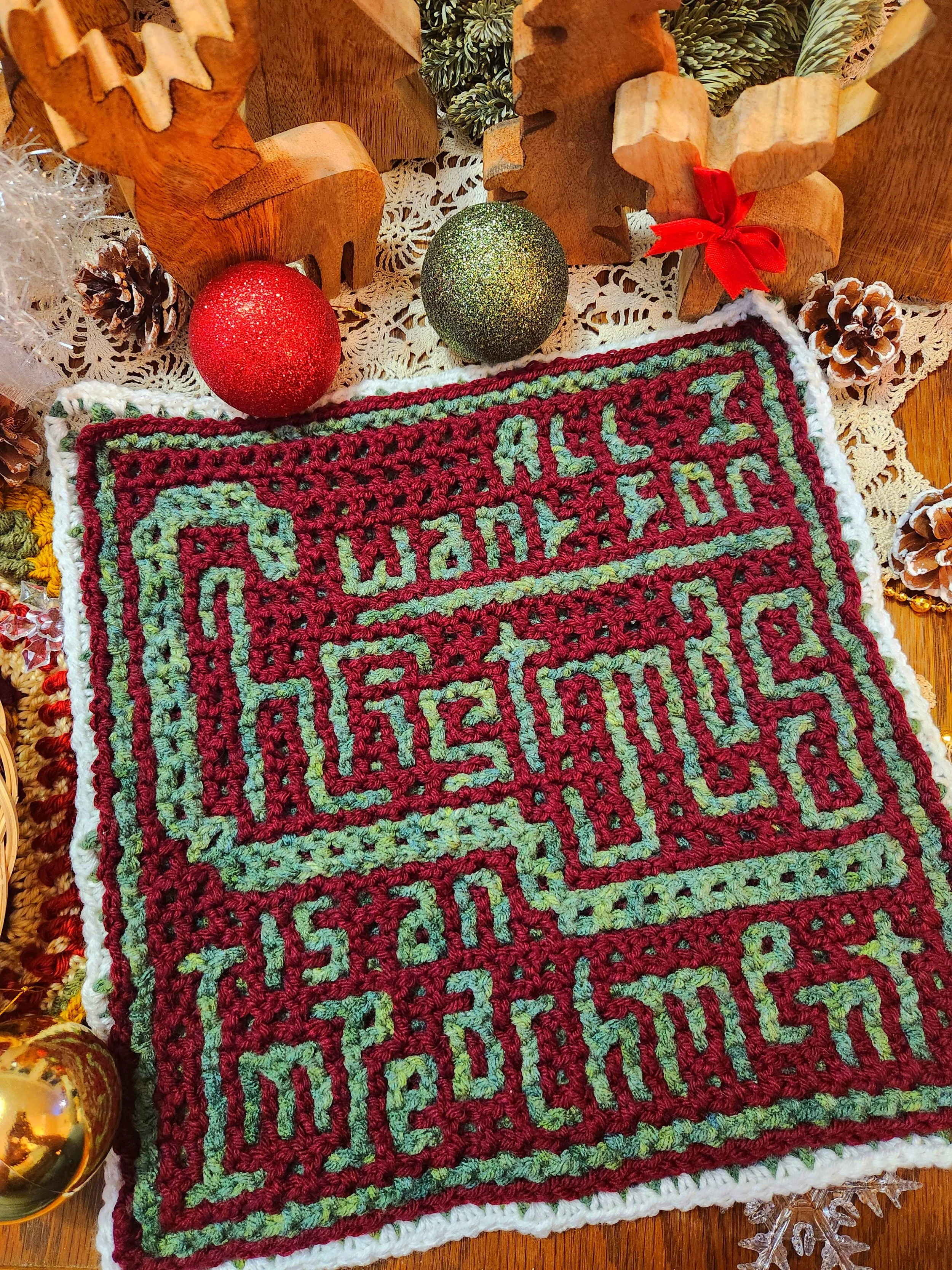 All I Want For Christmas is an Impeachment - Interlocking Crochet Square - Day 3 - 2025 Unhinged Christmas CAL