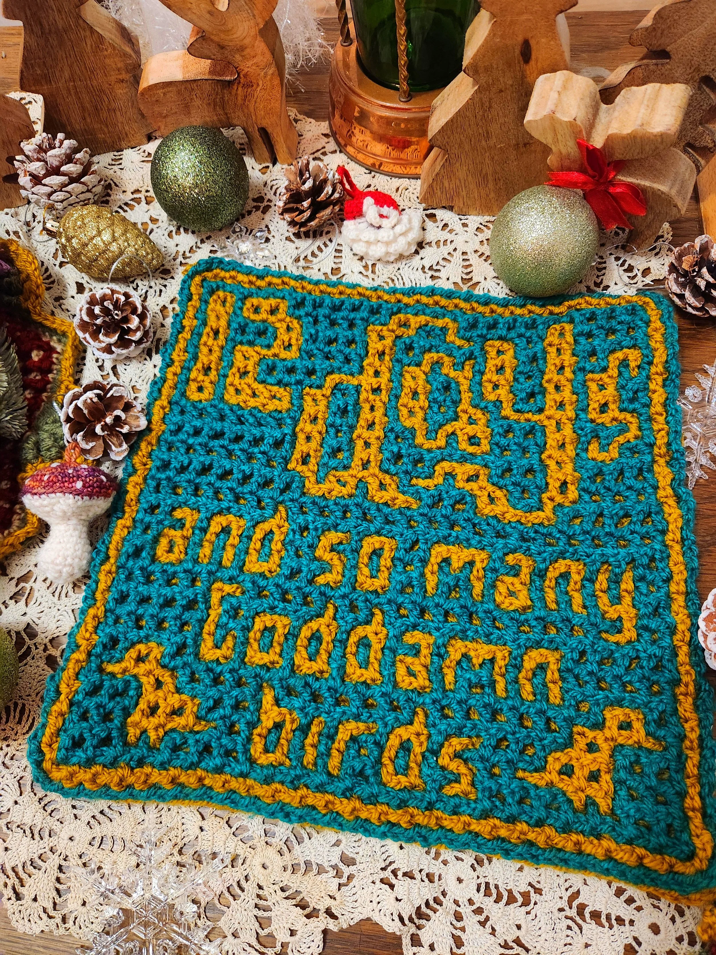 So Many Birds - Interlocking Crochet Square - Day 14 - 2025 Unhinged Christmas CAL 