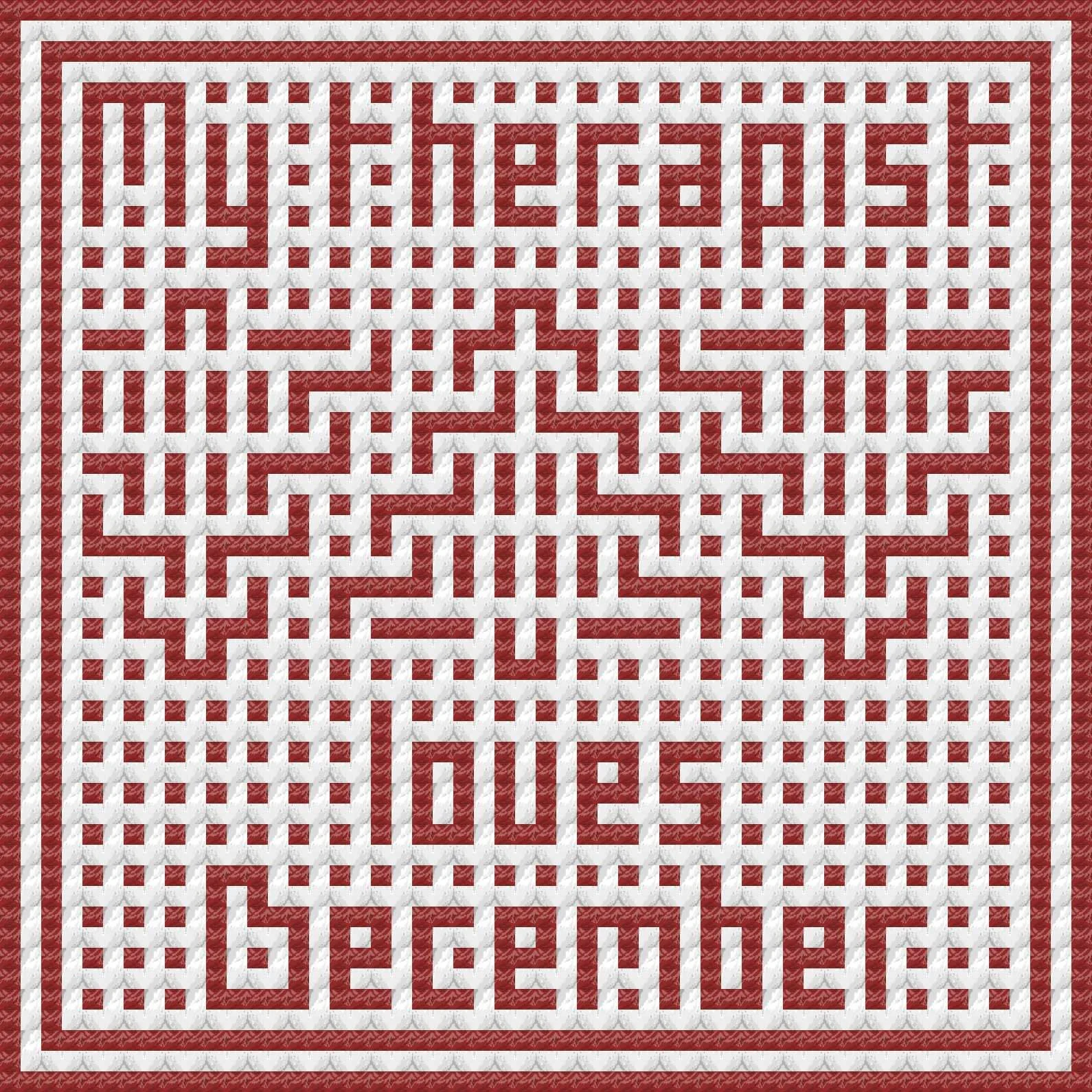 My Therapist Loves December - Interlocking Crochet Square - Day 19 - 2025 Unhinged Christmas CAL