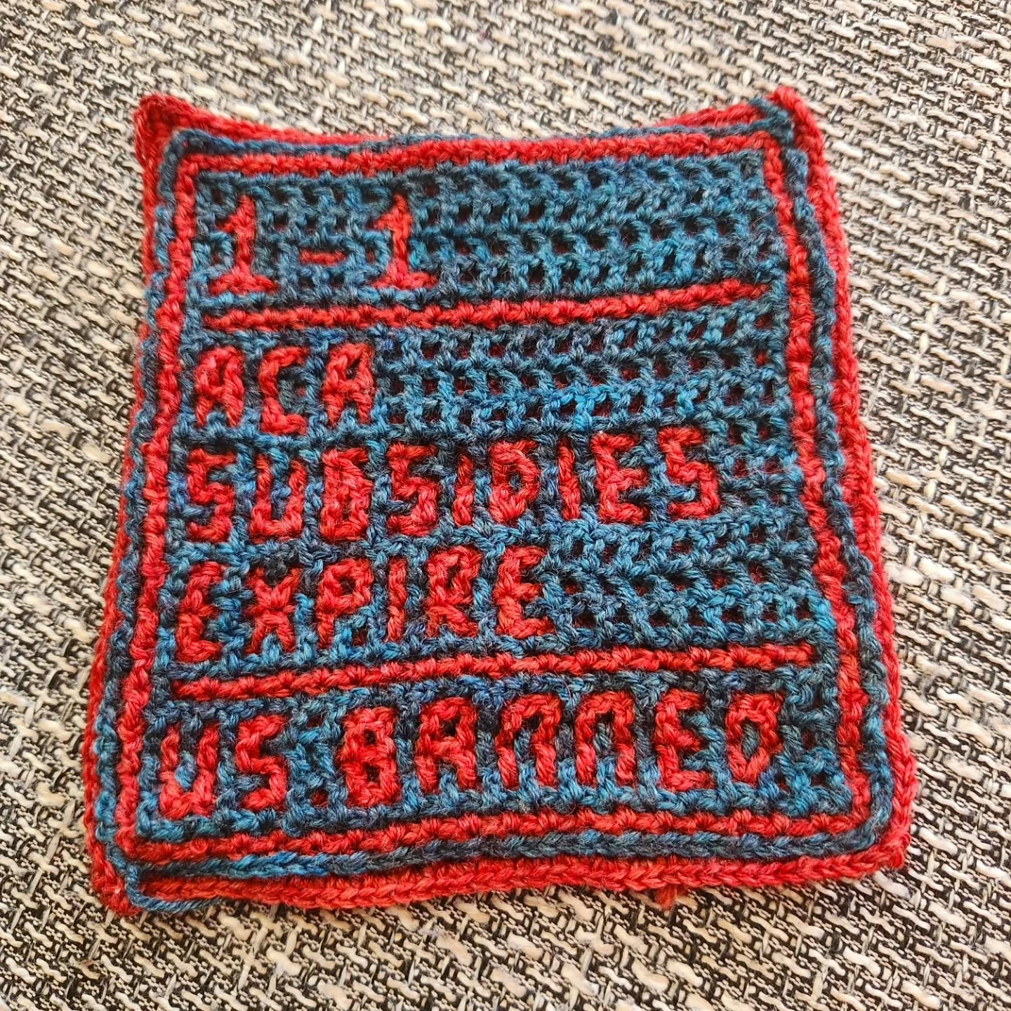 I thought of this idea a few days into the year so I am playing catch up. Instead of a temperature blanket, I am doing a news blanket I am calling "Hanging on by a Thread." It will feature concerning news headlines from each day.

For Janua