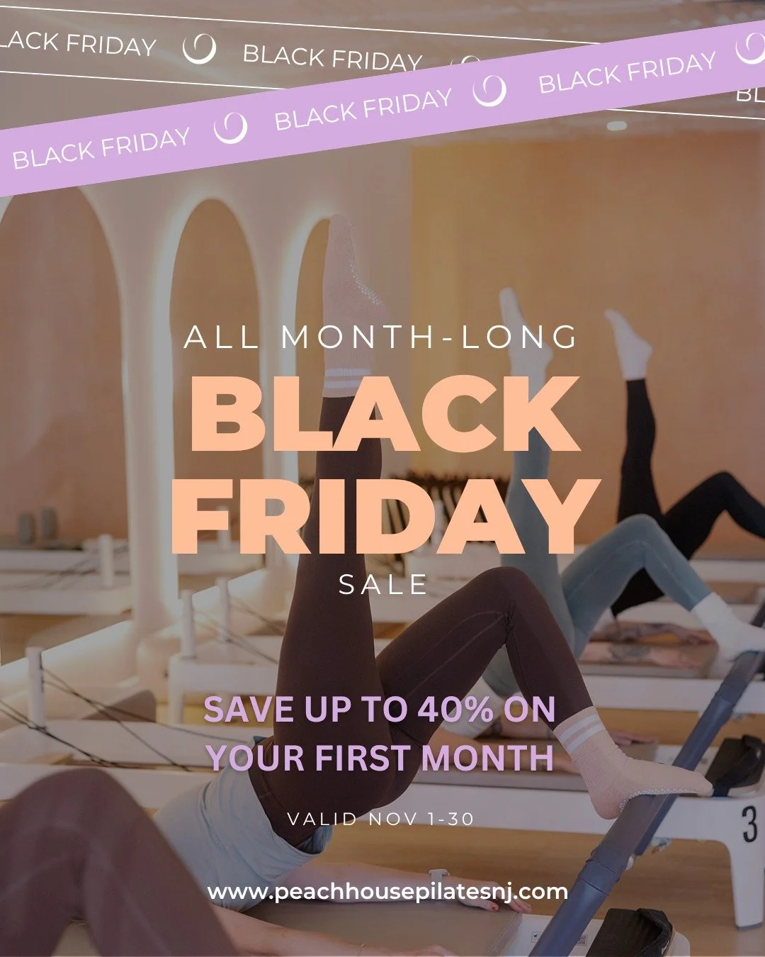 This November, Black Friday lasts all month at Peach House &mdash; and it&rsquo;s less about doorbusters and more about showing up for yourself. ✨

Whether you want 8 classes a month or to live on a reformer, your first month is up to 40% off, no cod