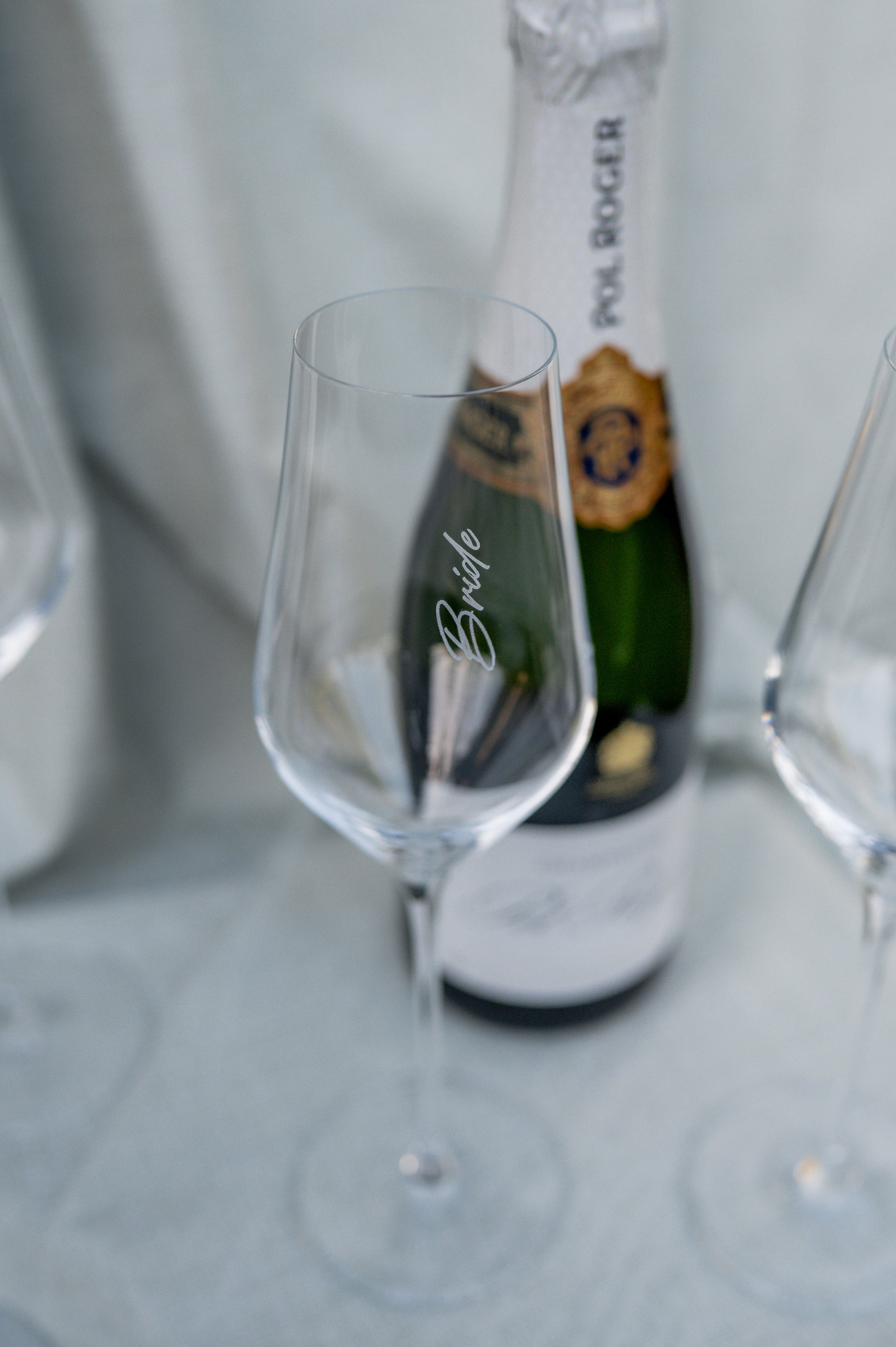 Personalised Wedding Party Gift Sets - Set of 4 Champagne Glasses