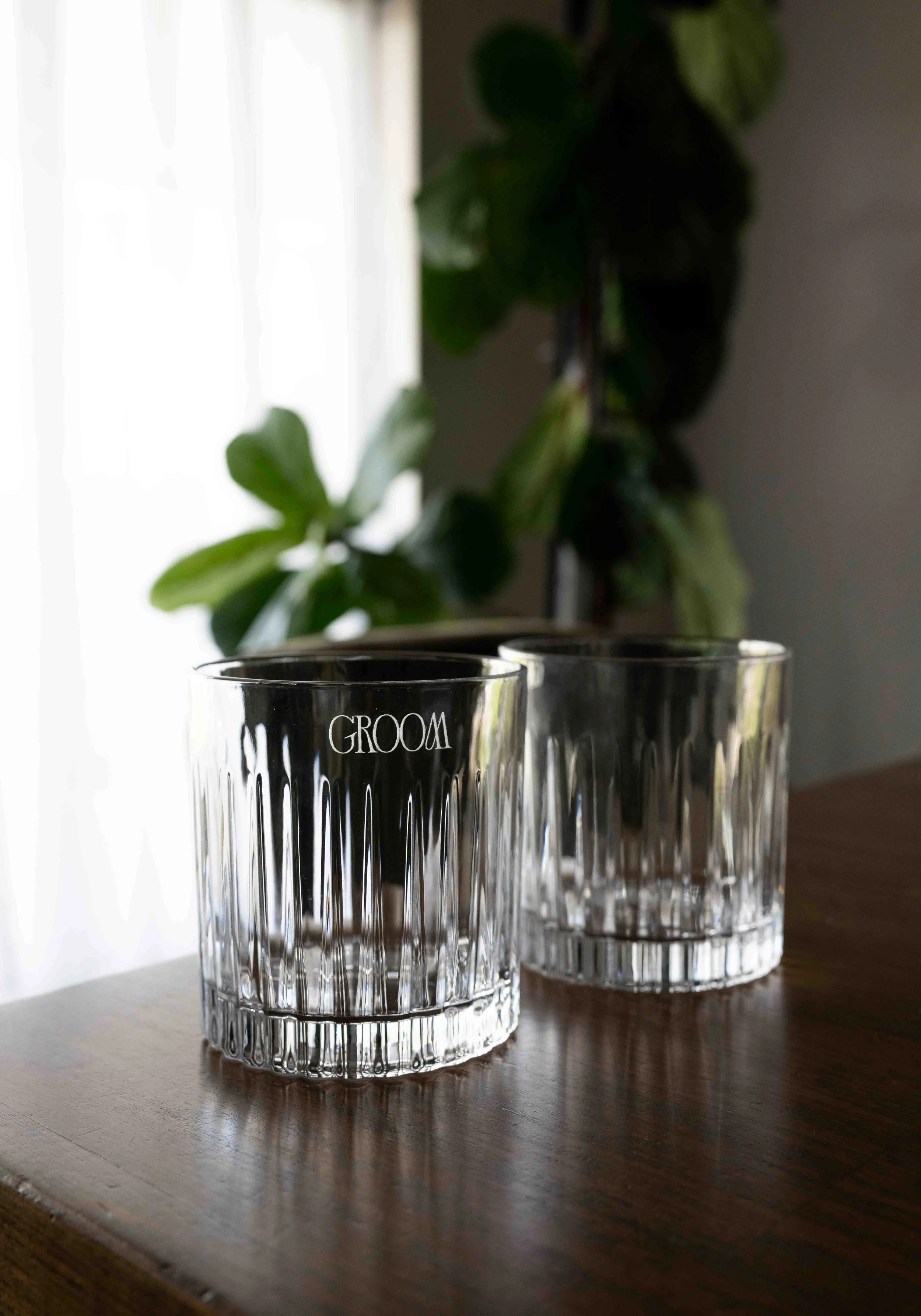 Personalised Wedding Party Gift Set of 4 - Rocks Glass