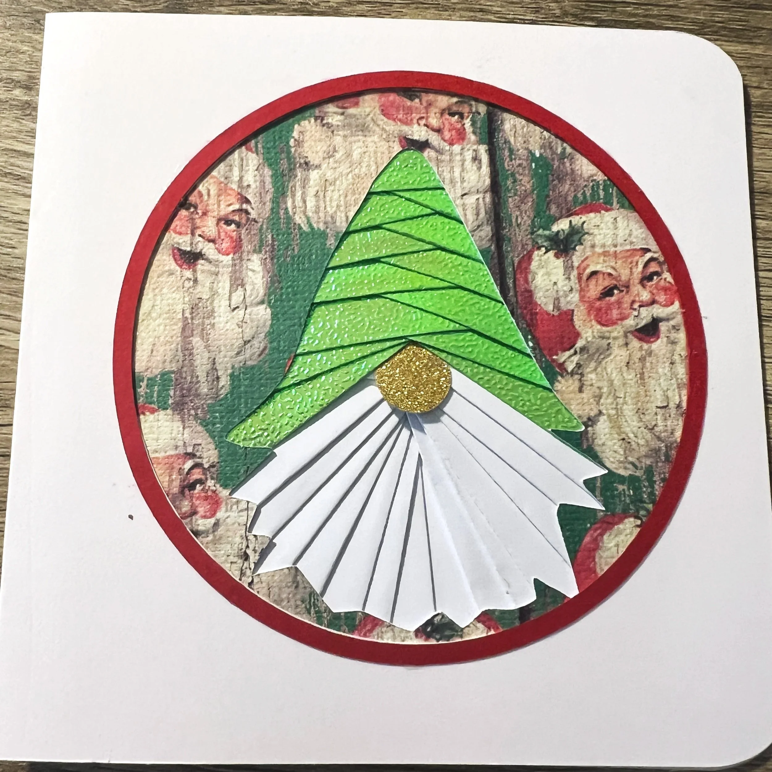 5x5 Gnome Green 2 Handmade Christmas Cards