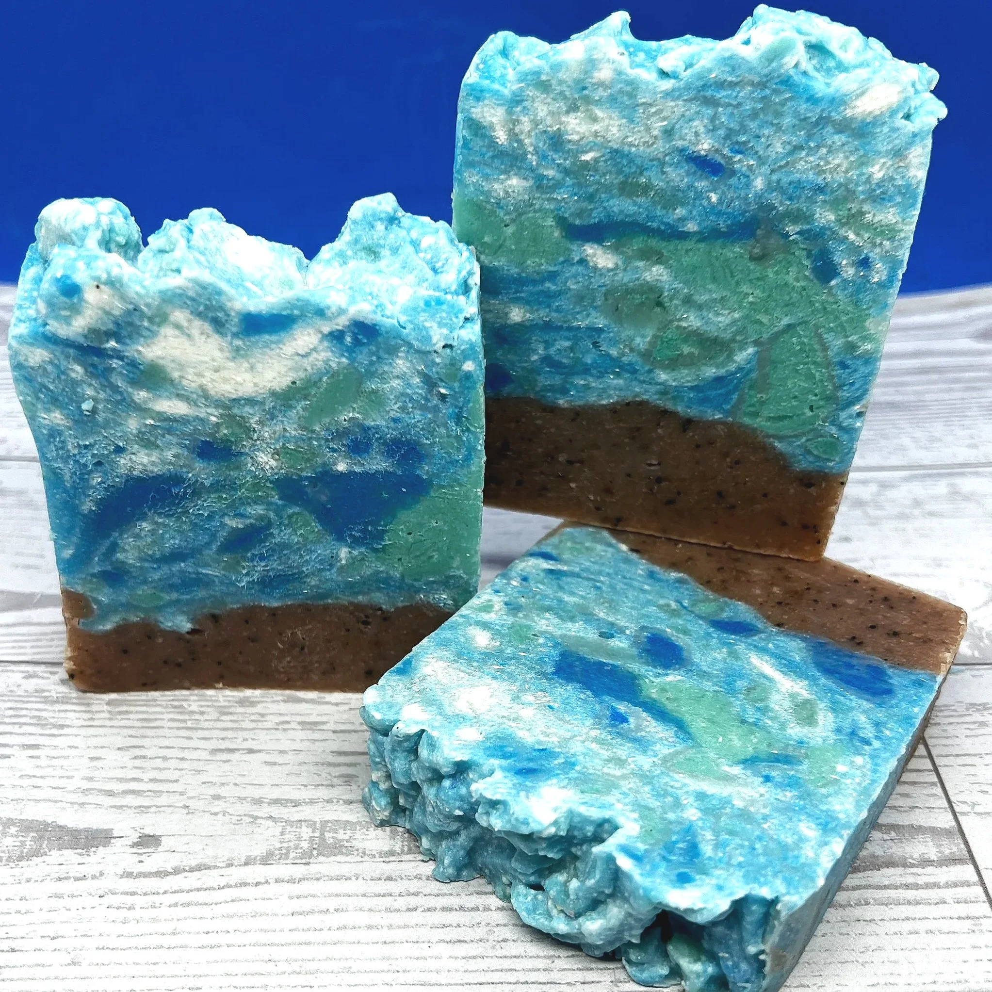 Artisan-made soap. Island Life will bring you to life in the shower as it reminds you of the ocean. A bubbly bar with moisturizing, nurturing oils and butters, yet large enough to last you a while.