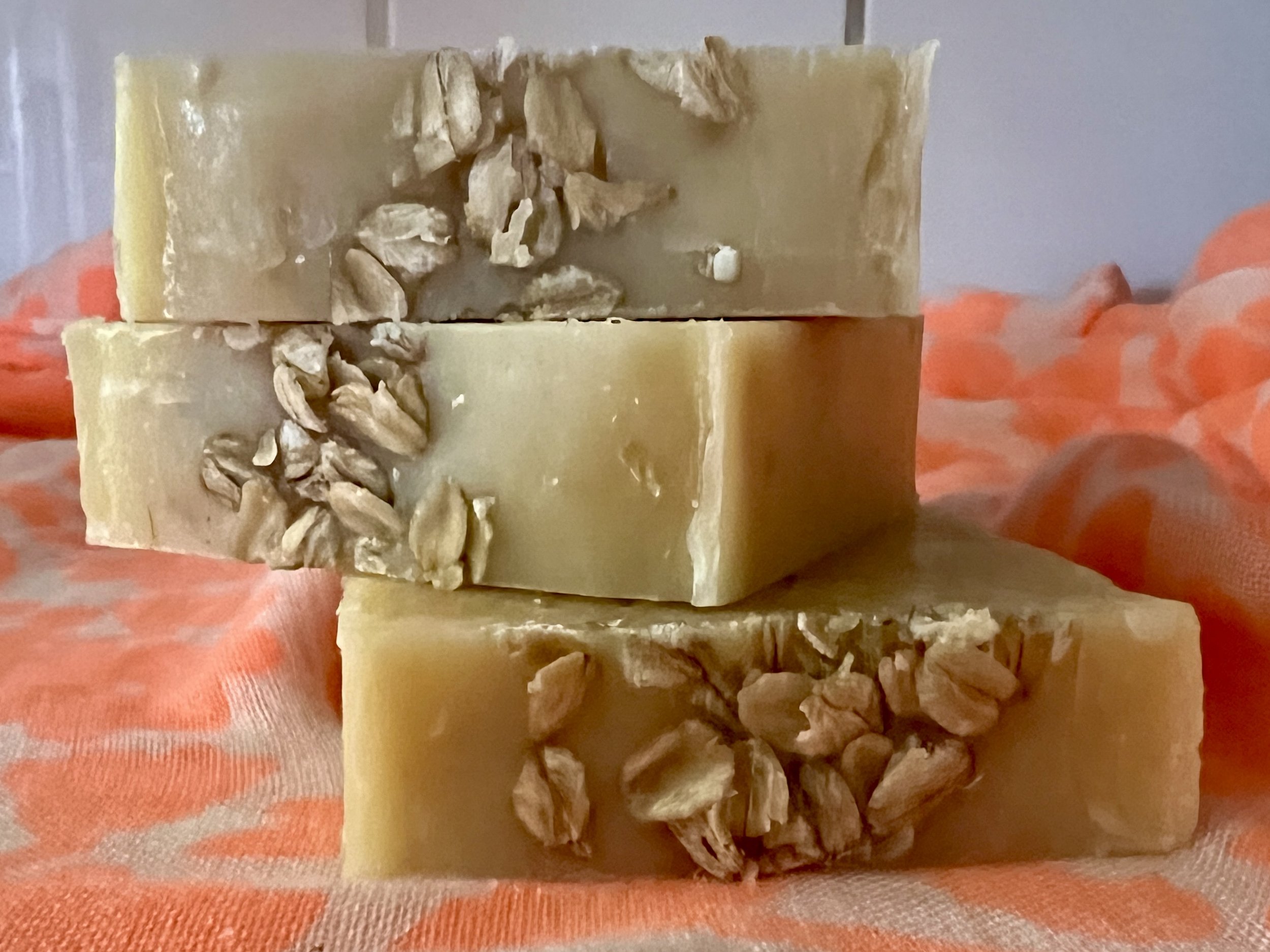 Oatmeal Honey Handmade Soap, exfoliating, clensing moisturizing