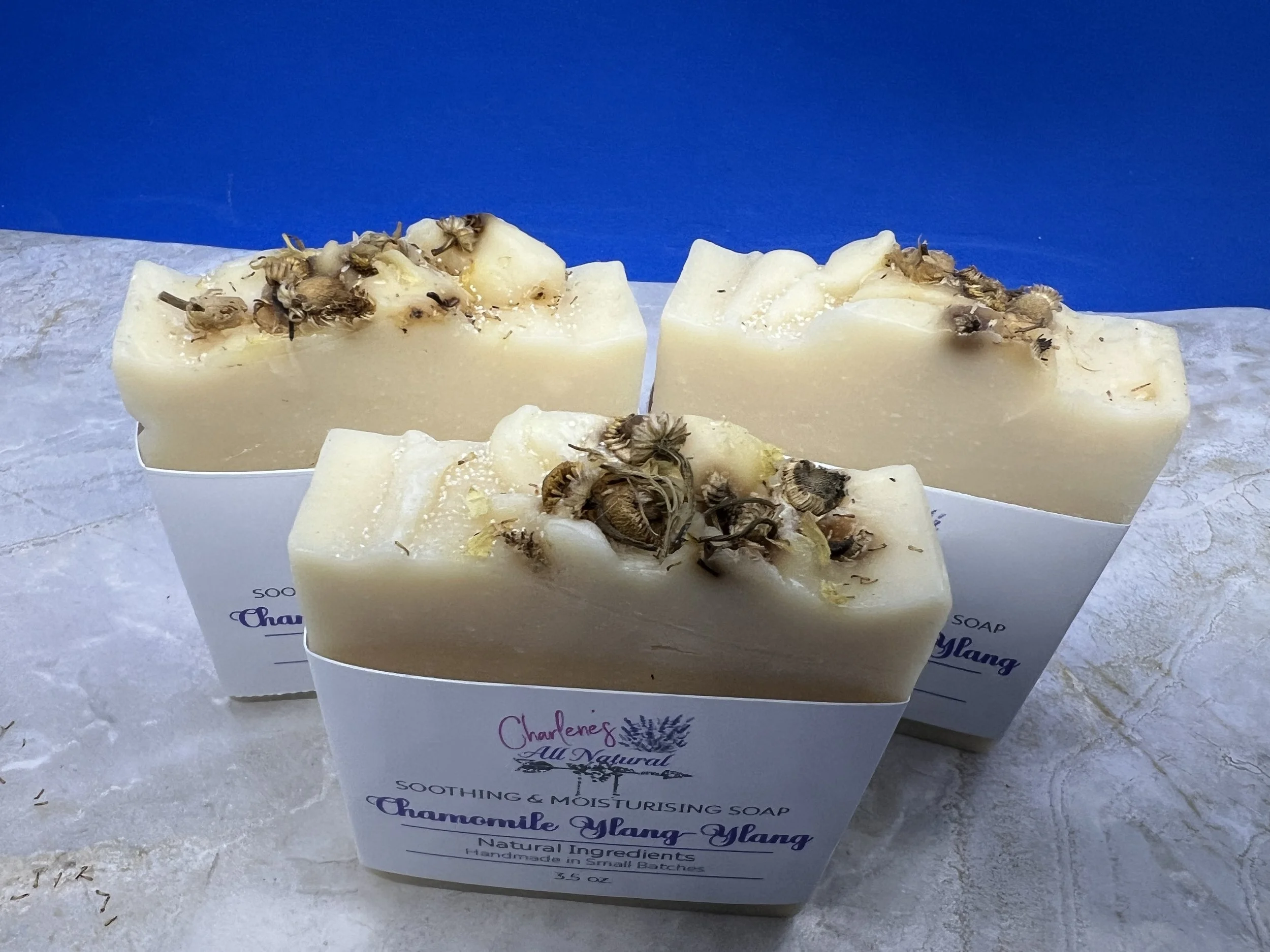 Chamomile Ylang-Ylang artisan soap top .jpeg