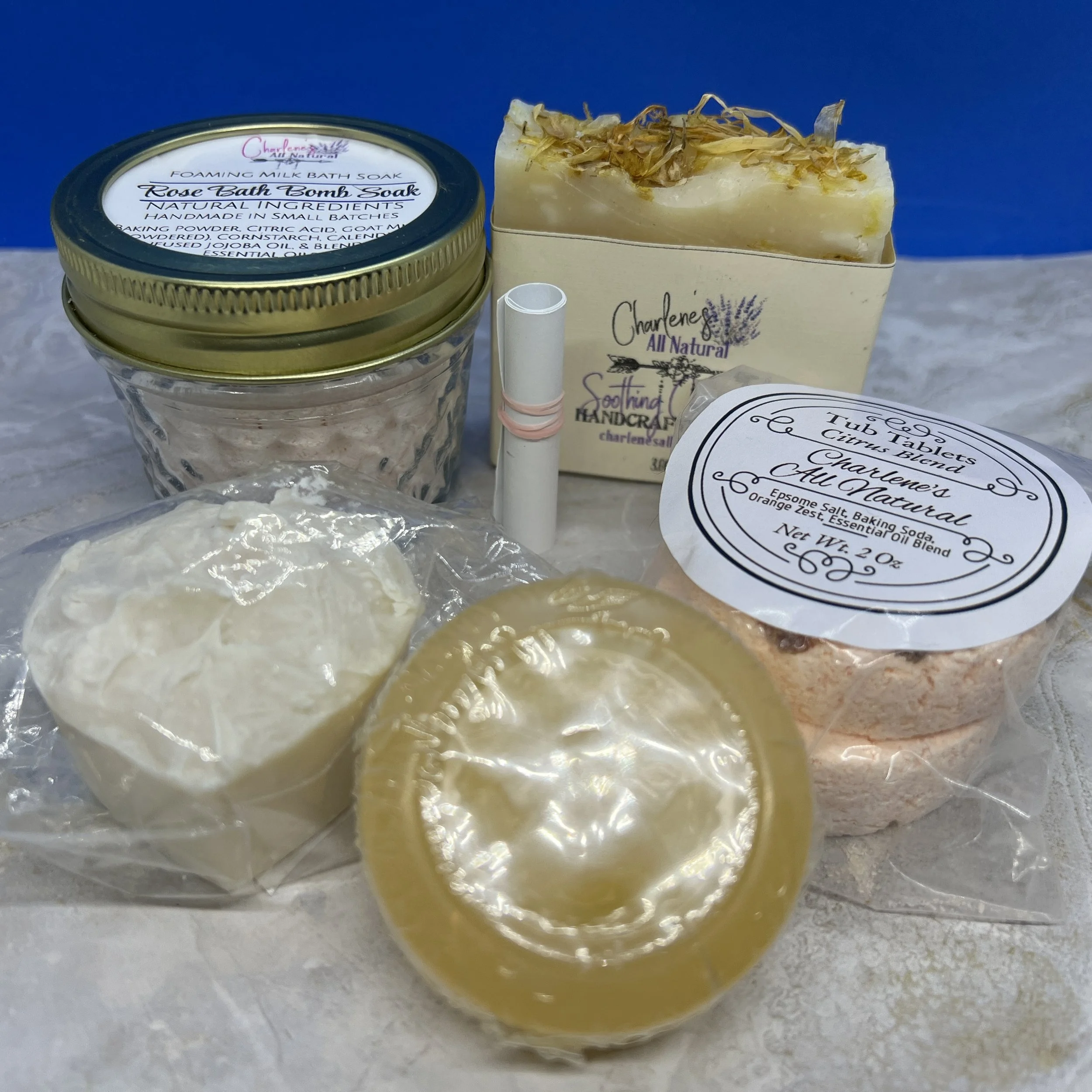 Gift Box-rose-BB-soak-soothing-calendula-soap-shea-&-honey-soap-2bath-soak-tablets-close.jpeg