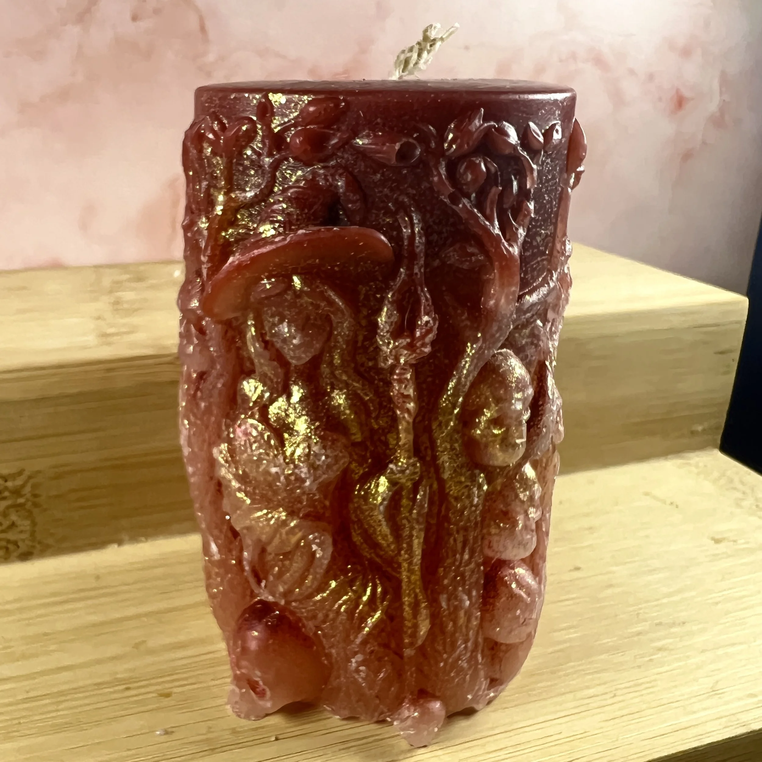 Red Witch with Skulls Candle