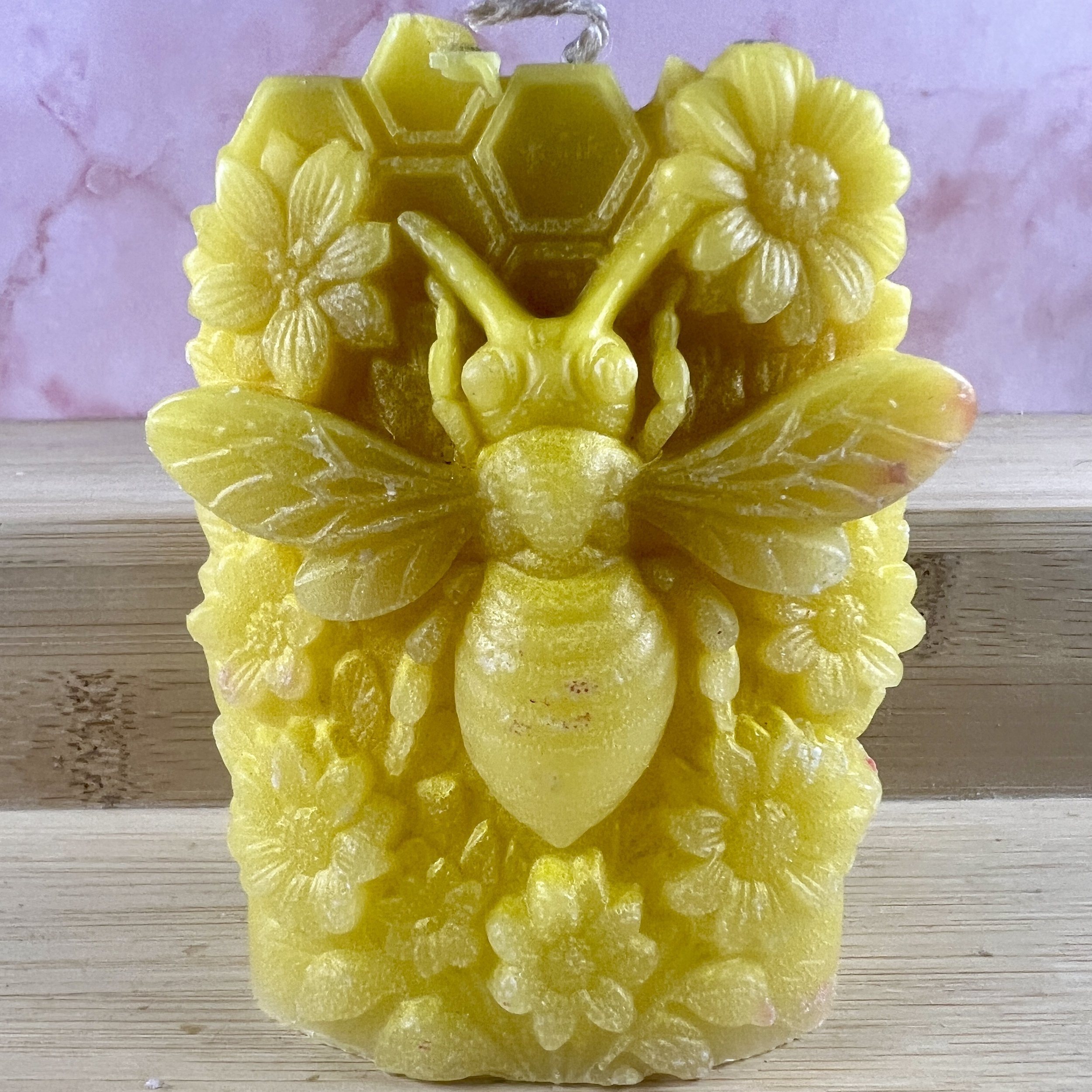 Yellow Bumble Bee and Honeycomb Candle