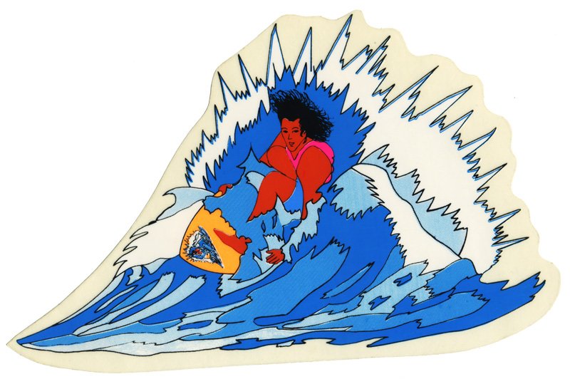 Carbon 5 logo created for East of Maui. Illustration. They went on their skim boards.