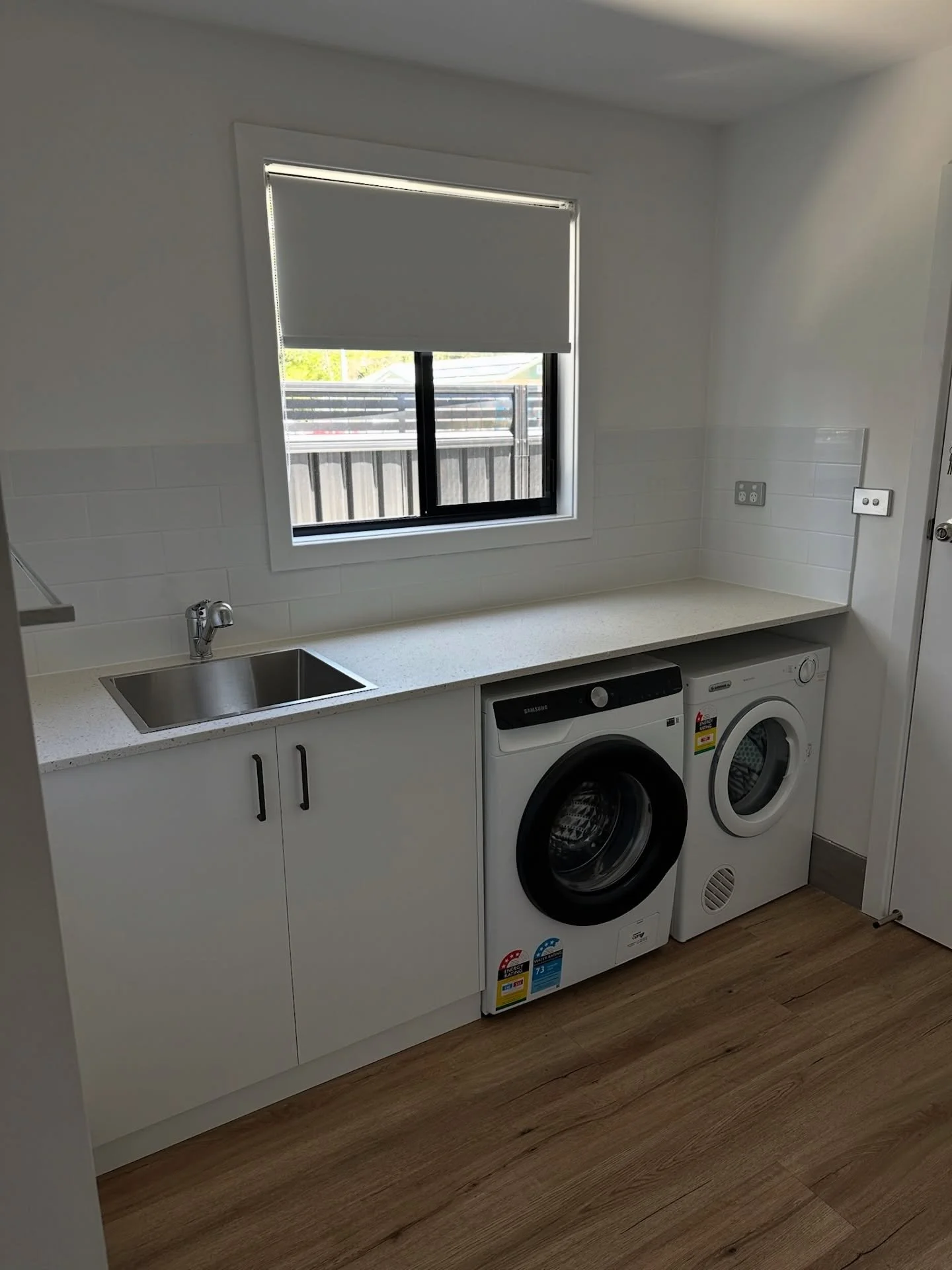 From basic to brilliant ✨

Swipe to see the transformation of this laundry 👀👇
We replaced outdated cabinetry with custom joinery by @waterfallkitchens creating a sleek and functional space. The upgrade includes floor-to-ceiling storage for maximum 