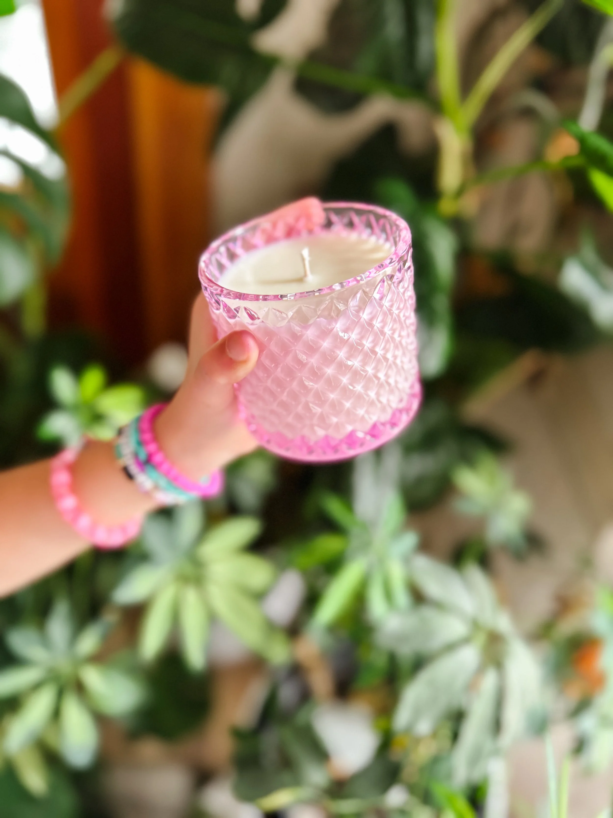 Glass Jar Candle (pink)