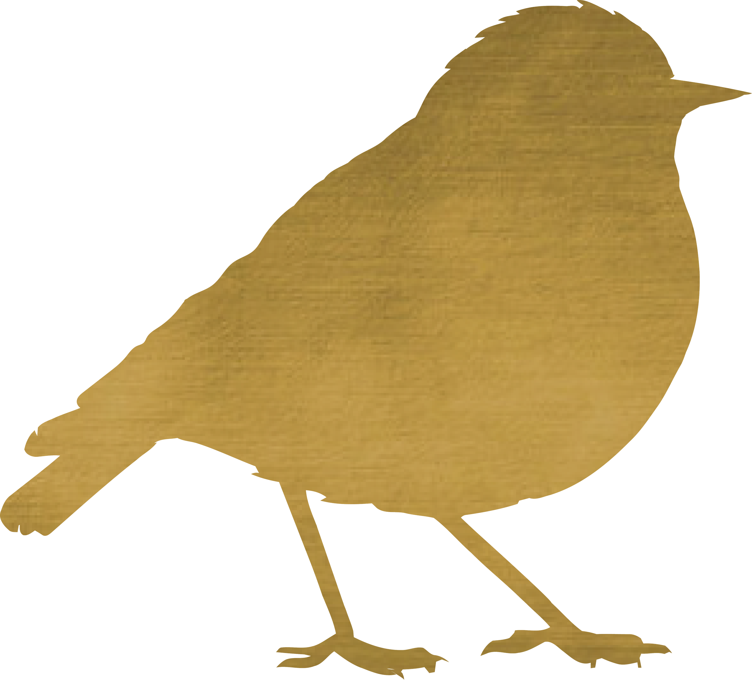 Silhouette of a small bird with a rounded body, short tail, and pointed beak, facing to the right.