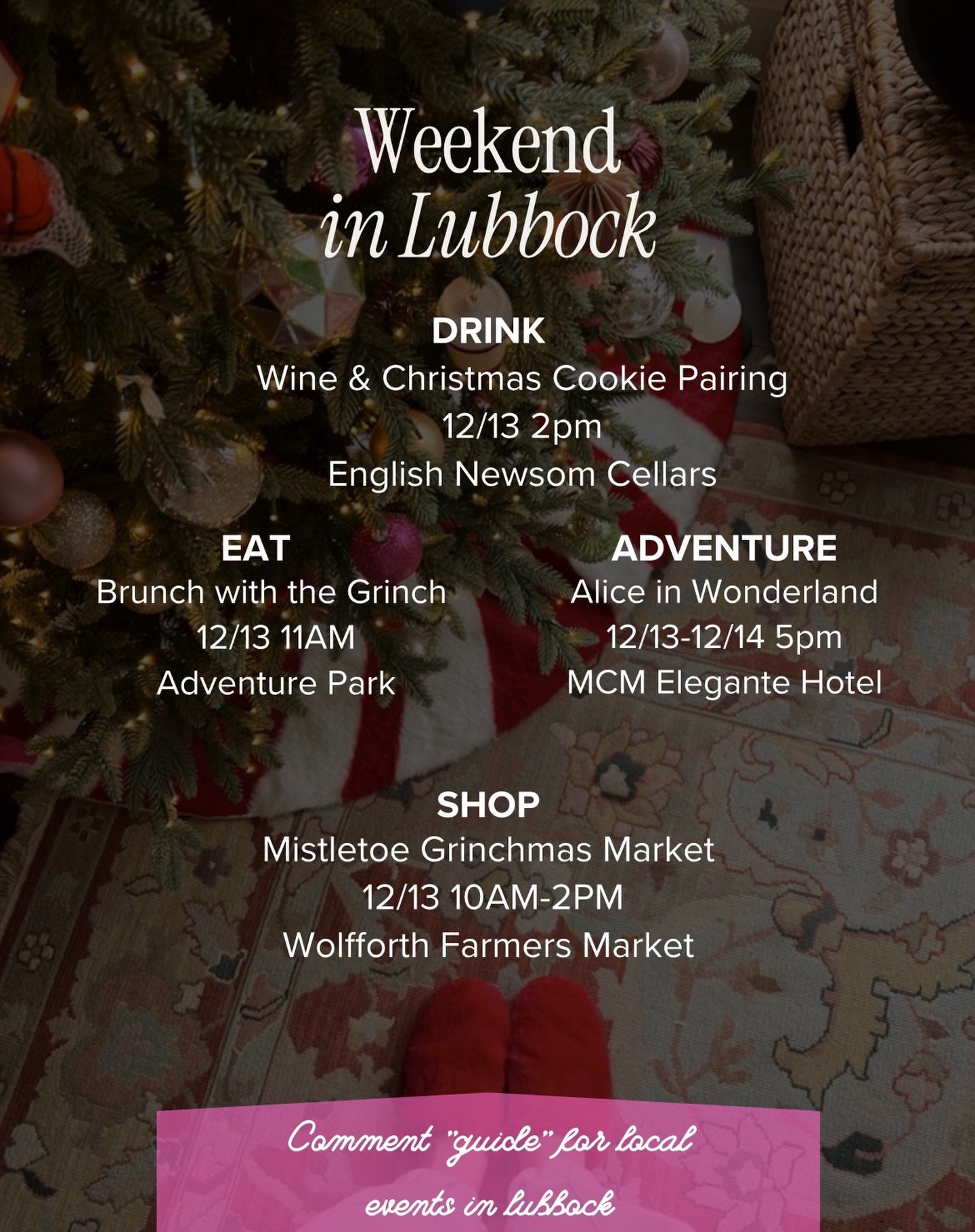 The cutest things going on this weekend in the 806 🎄❤️

What will you pick? 🤩

Xoxo,
Your Friend in Real Estate 🏡