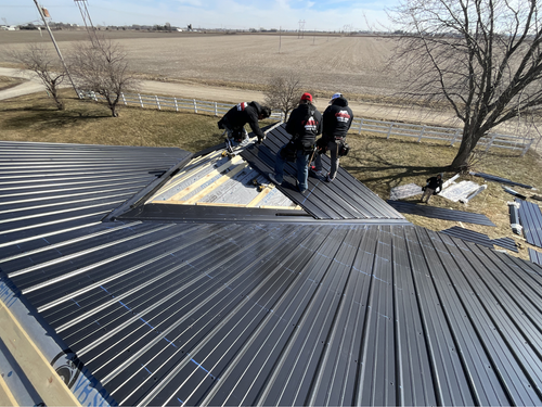 Metal roof installation detail