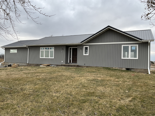 Finished standing seam metal roof