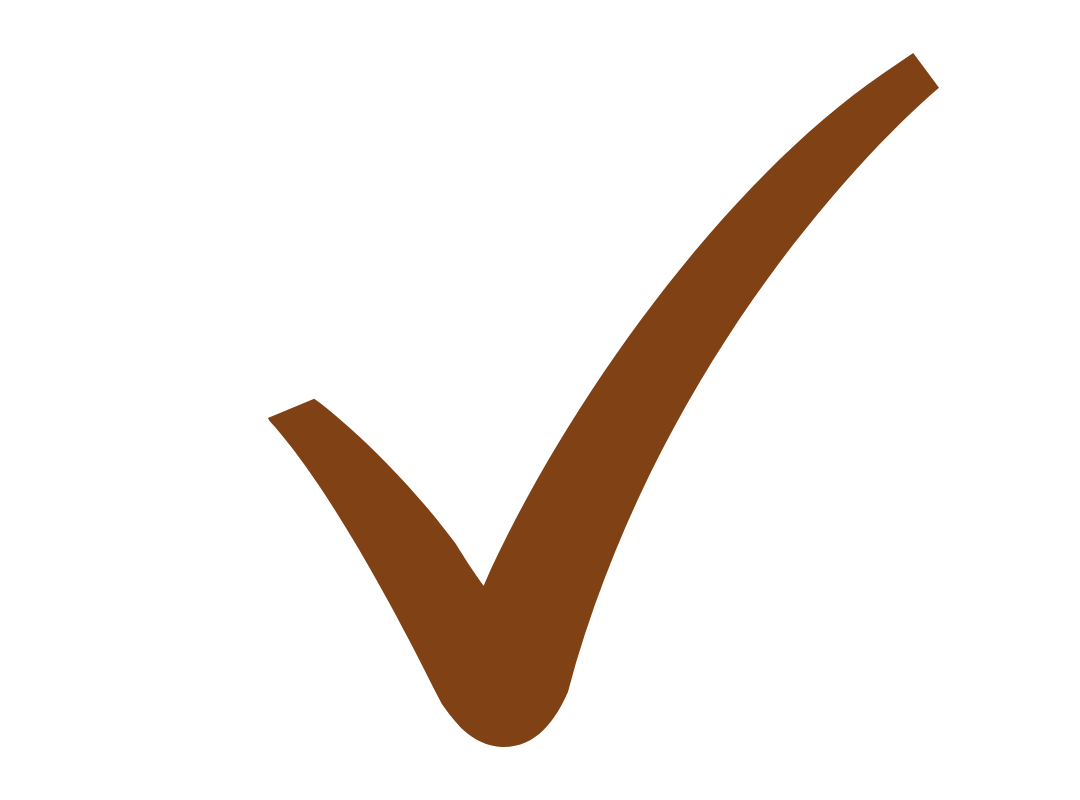 Segno di spunta di colore marrone.