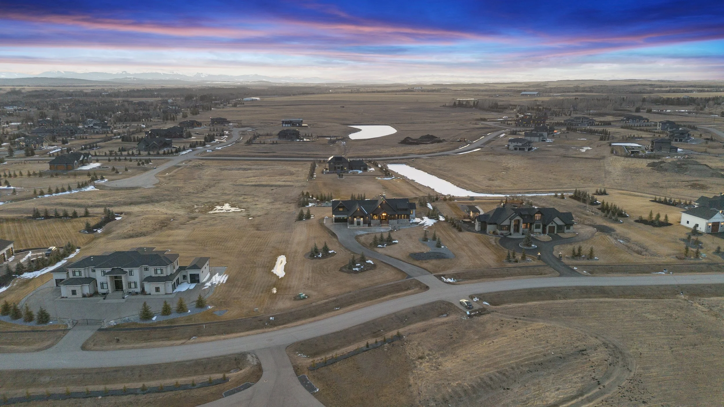 drone cinematic shot of home