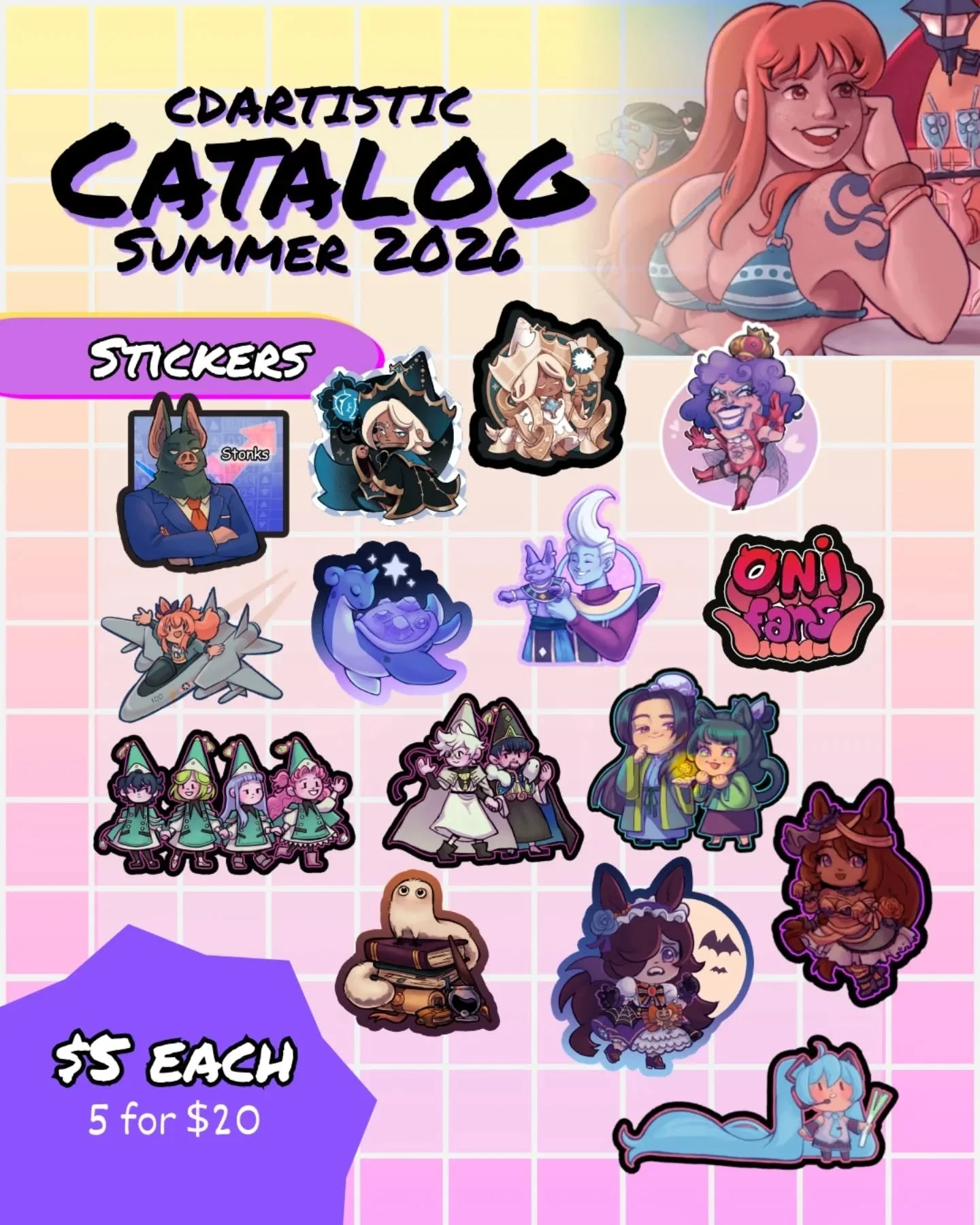 Catalog for the summer events, subject to change with adding some new things!

#artistalley #smallbusiness