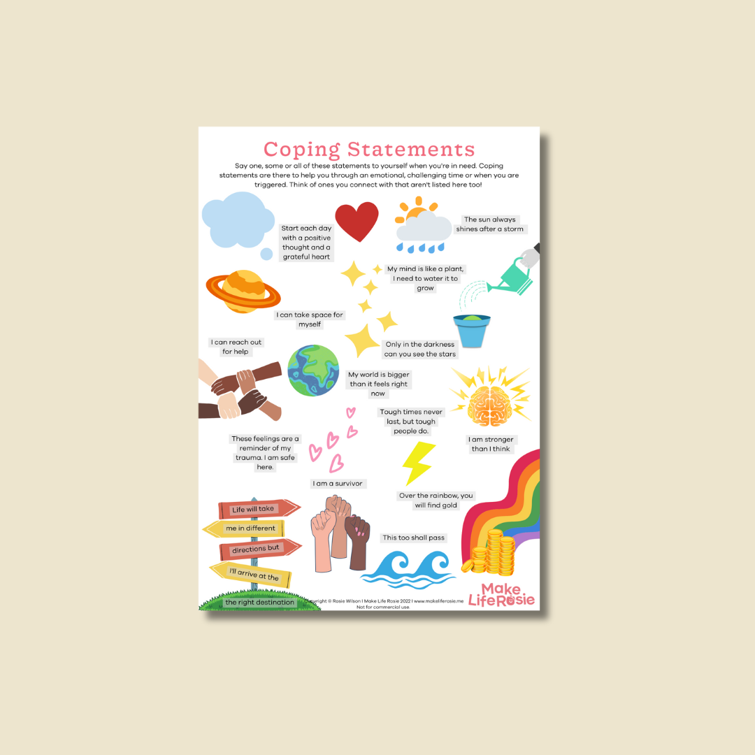 Coping Statements for Teens Worksheet