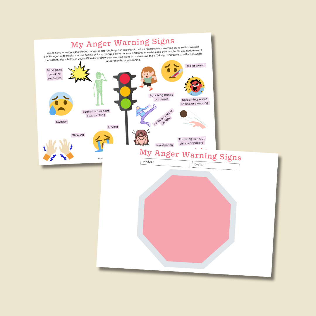 My Anger Warning Signs Worksheet